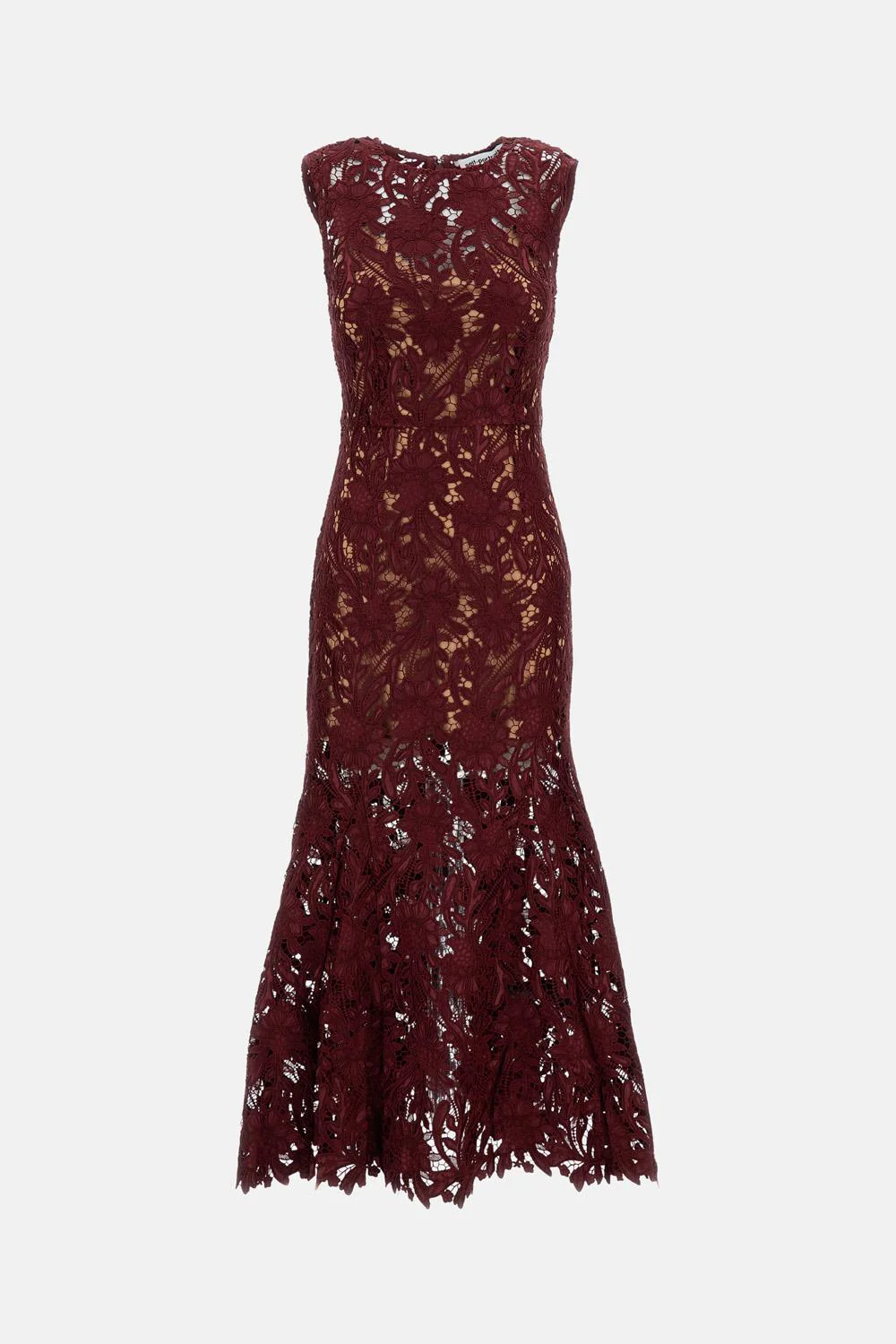 ABITO MIDI 'BURGUNDY GUIPURE LACE'
