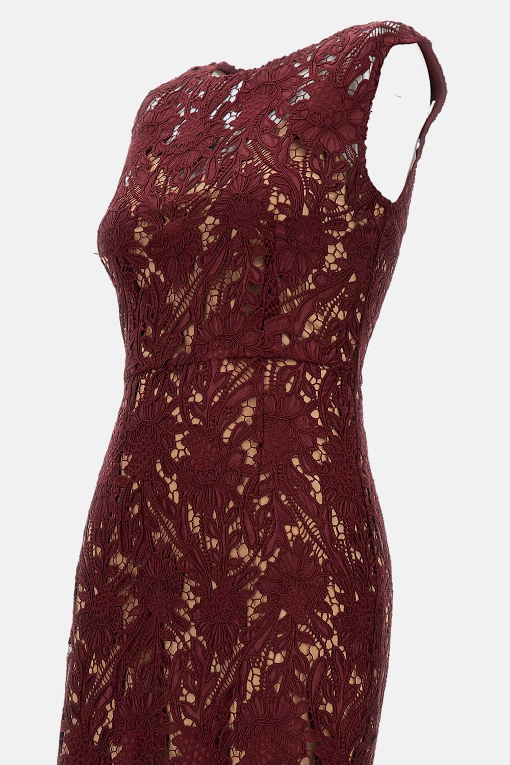 ABITO MIDI 'BURGUNDY GUIPURE LACE' - Image 3