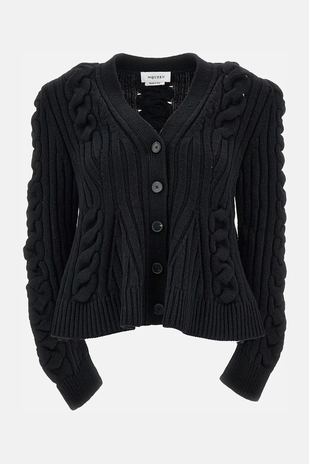 CARDIGAN 'PEPLUM' A TRECCE