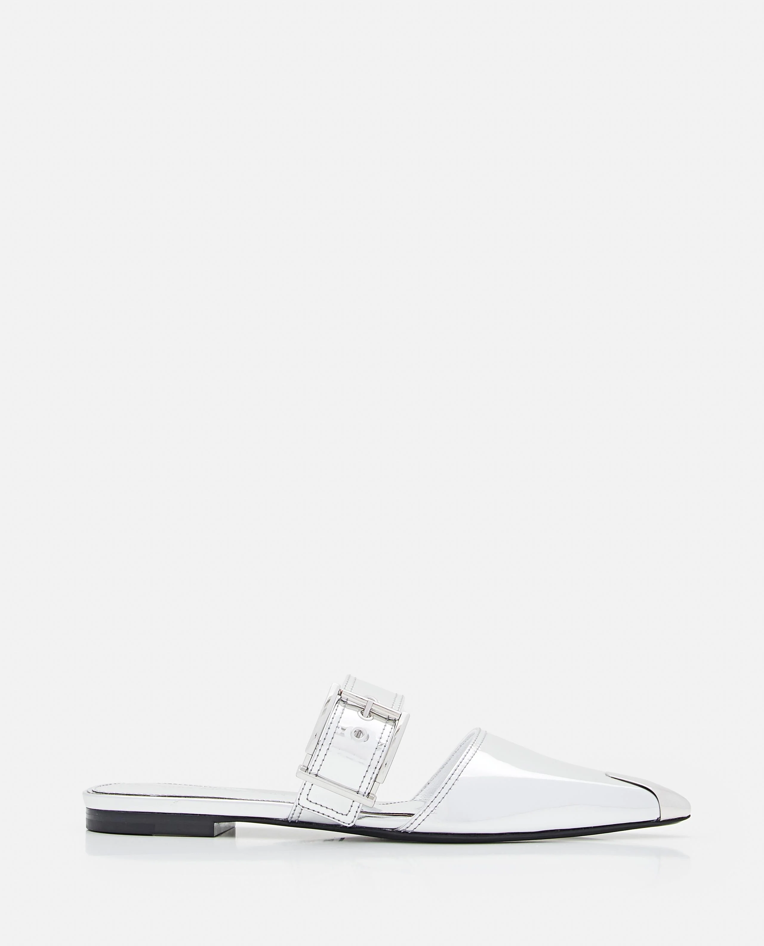 MIRROR POINTED OPEN BACK SANDALS