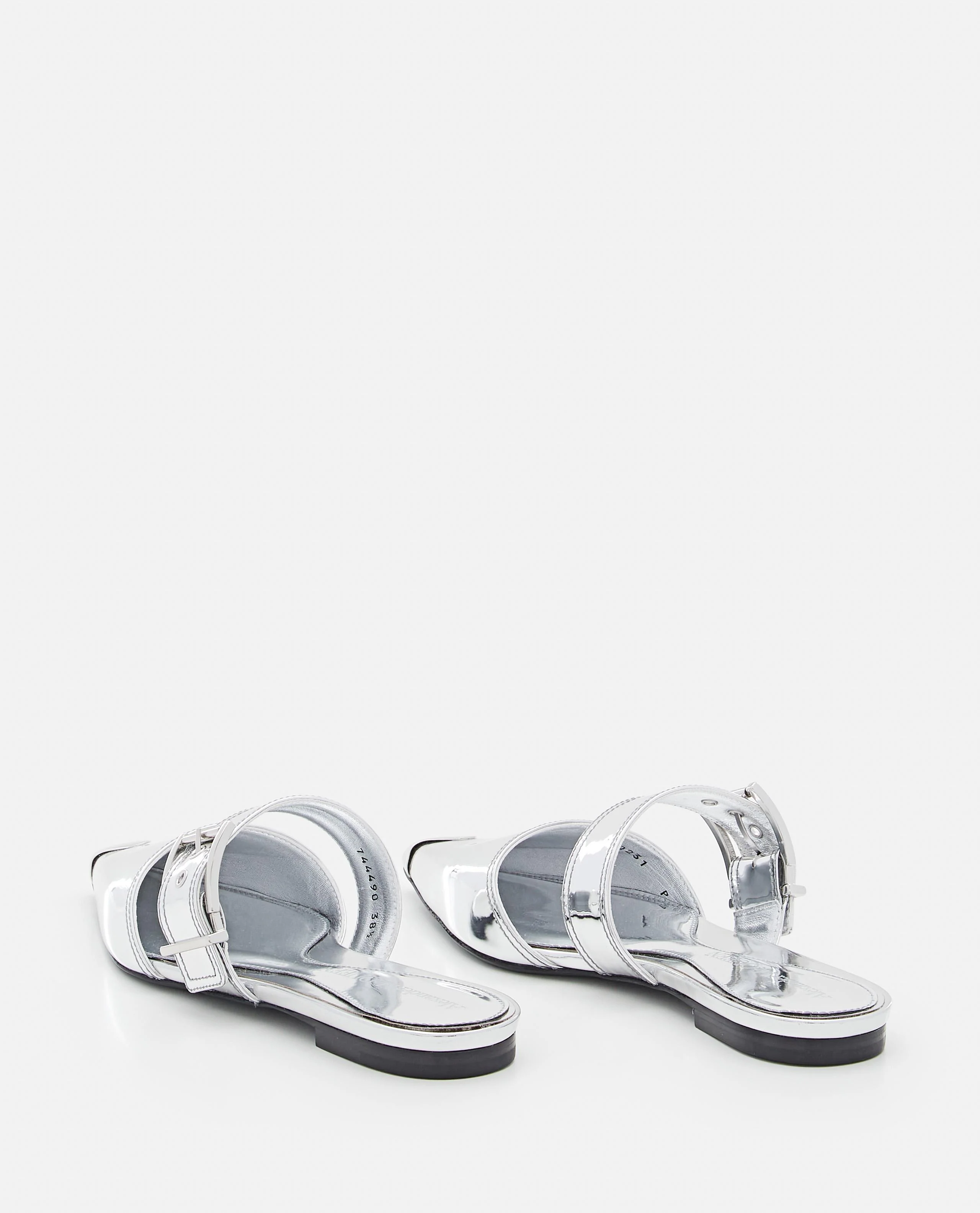 MIRROR POINTED OPEN BACK SANDALS - Image 3
