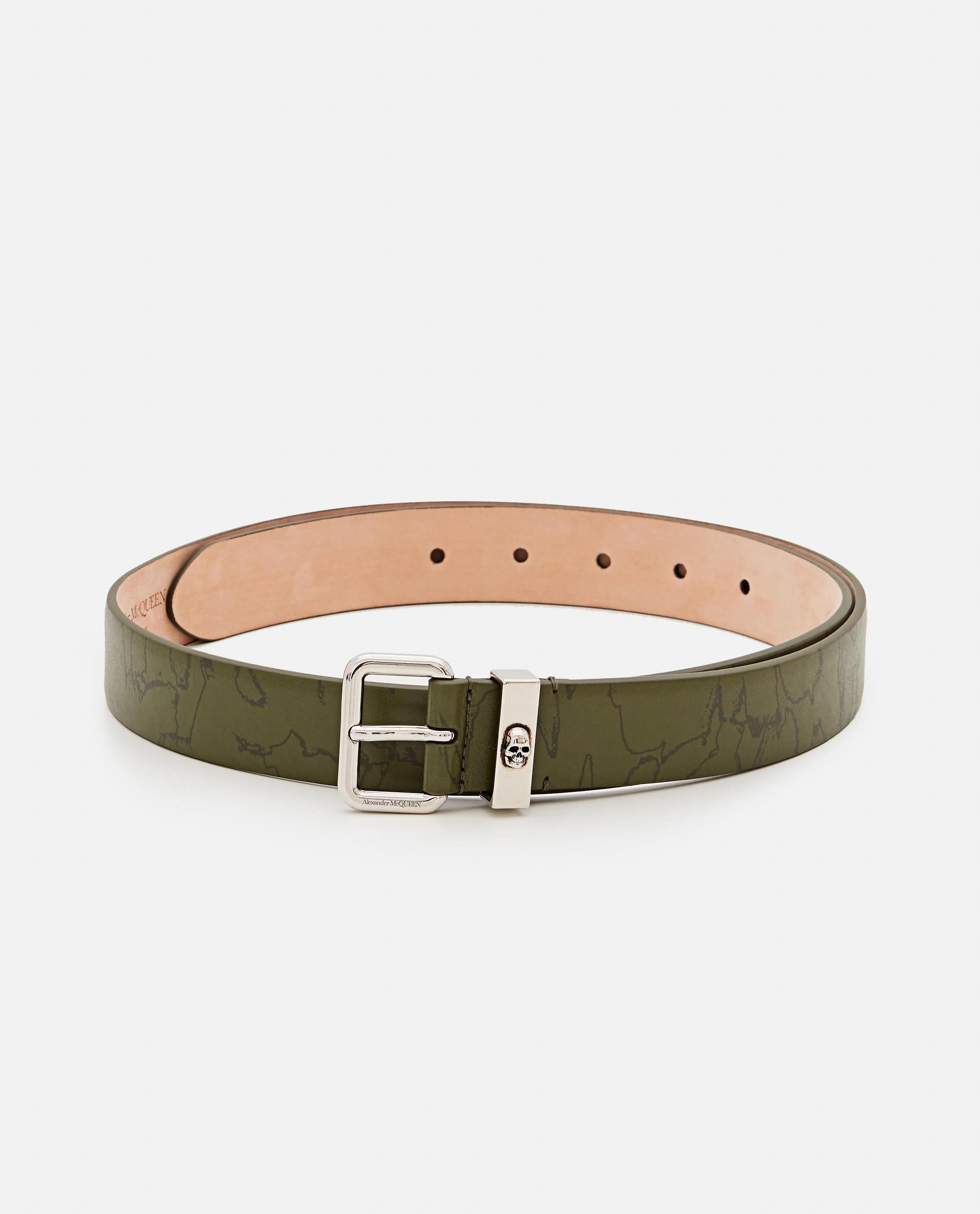 SKULL LOOP LEATHER BELT