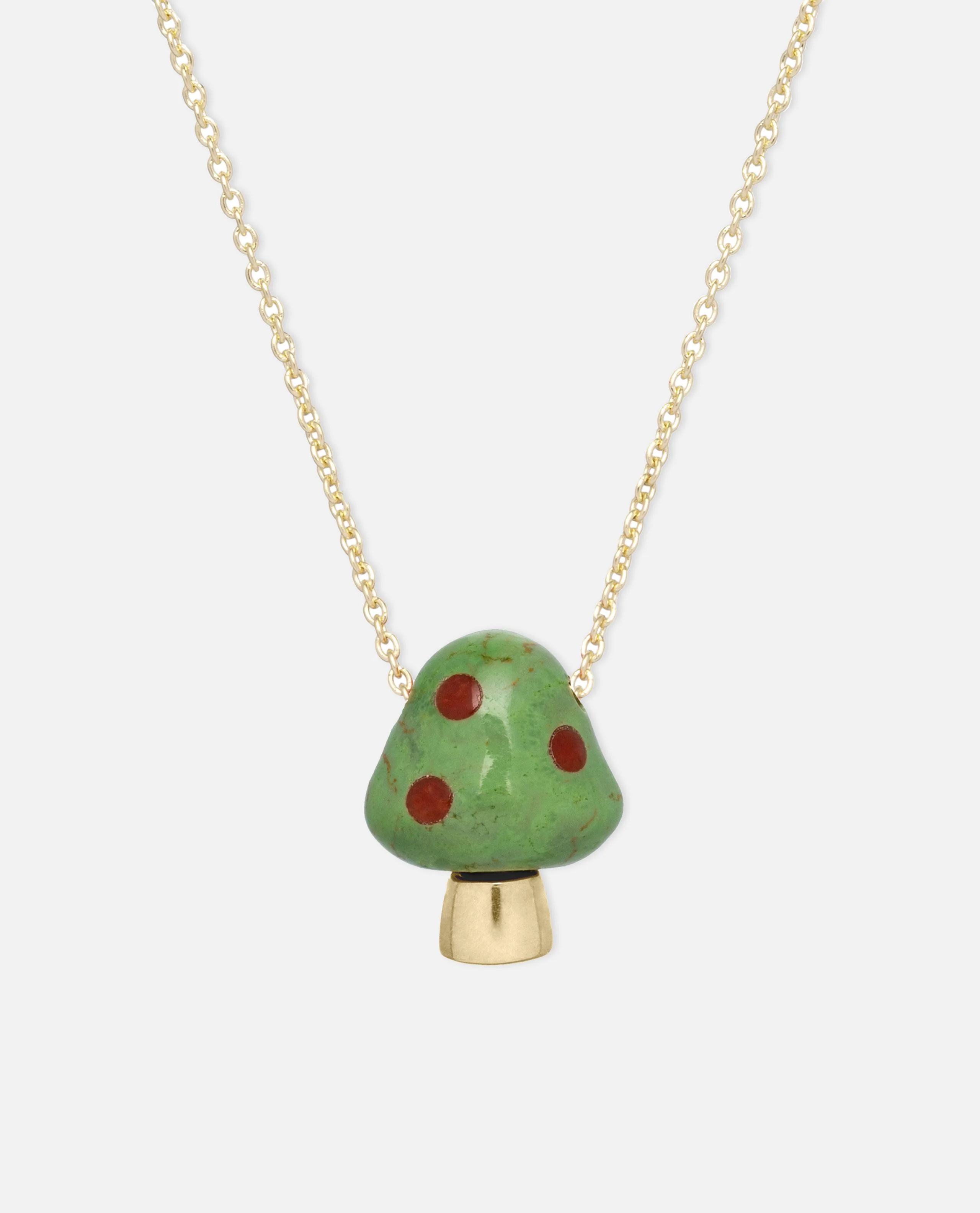 AMANITA GREEN W/ RED POIS COLLANA