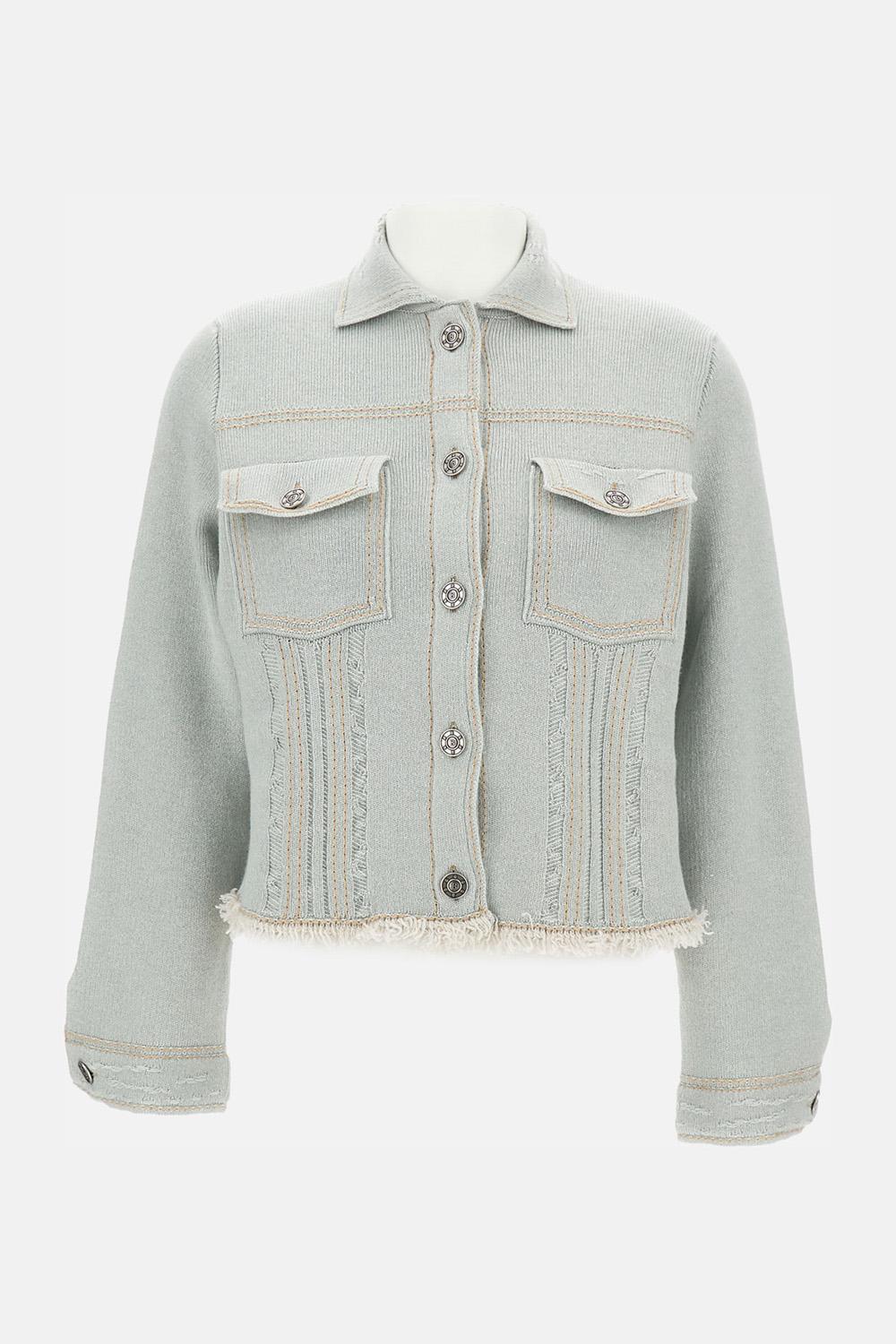 GIACCA PLISSETTATA IN DENIM