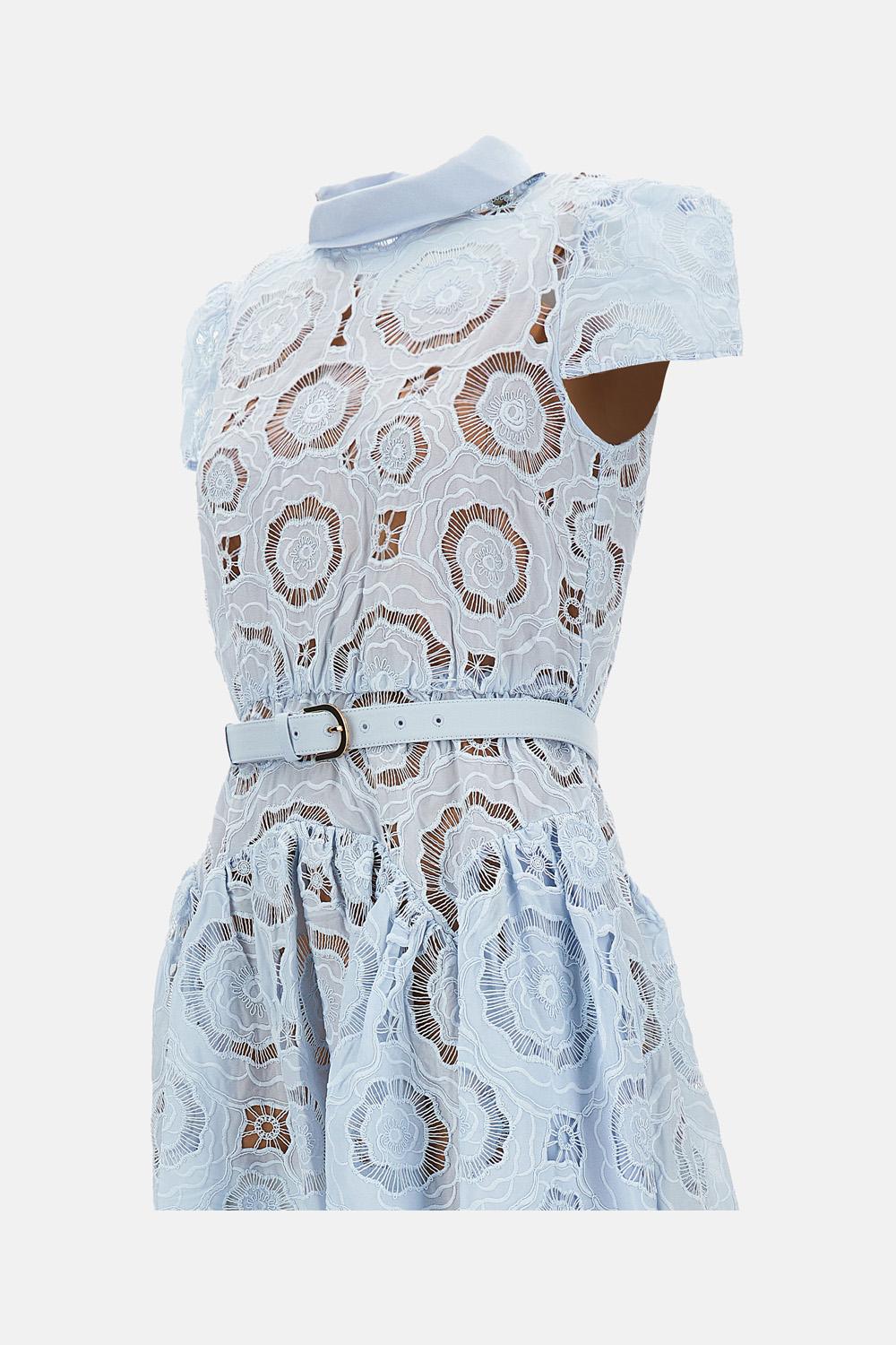 BLUE FLORAL LACE MIDI ABITO - Image 2