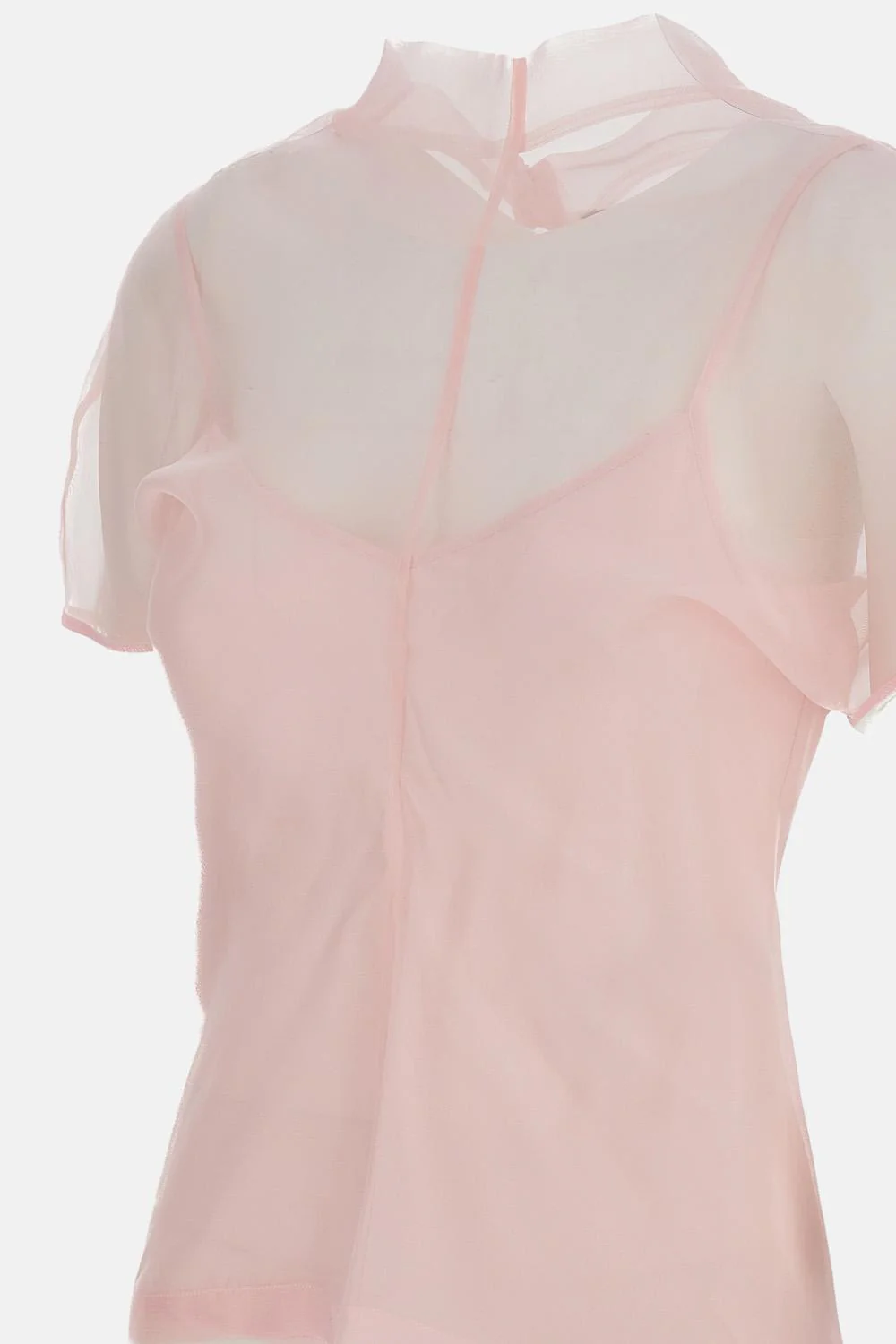 BLUSA IN ORGANZA DI SETA CON TOP - Image 3