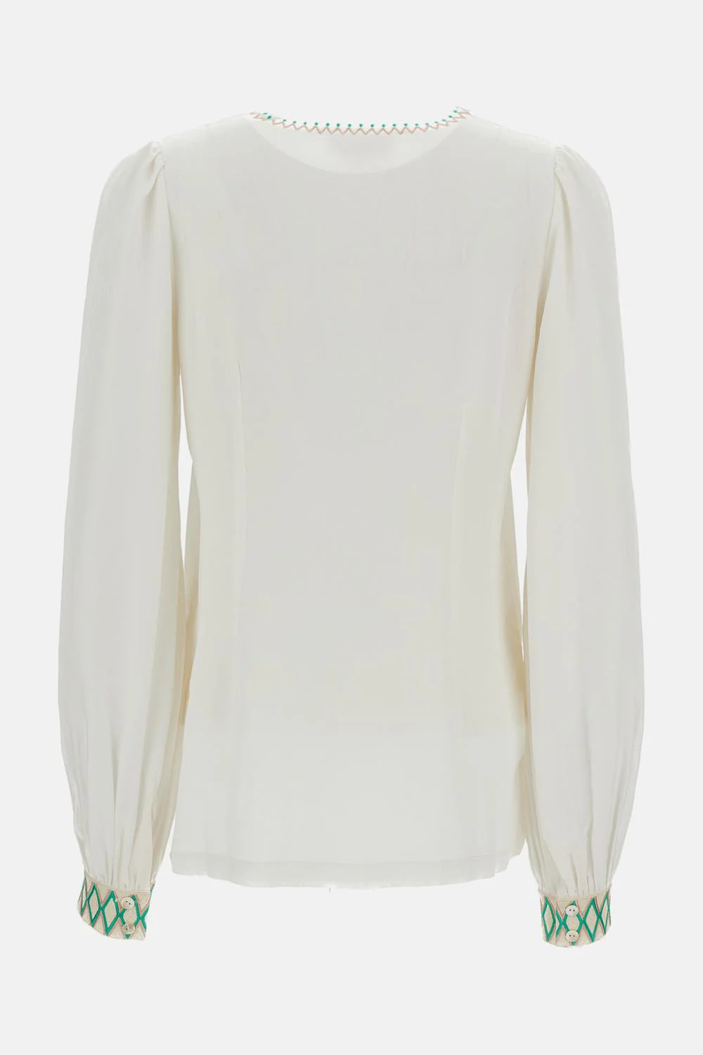 BLUSA IN SETA VERA CON RICAMO - Image 2