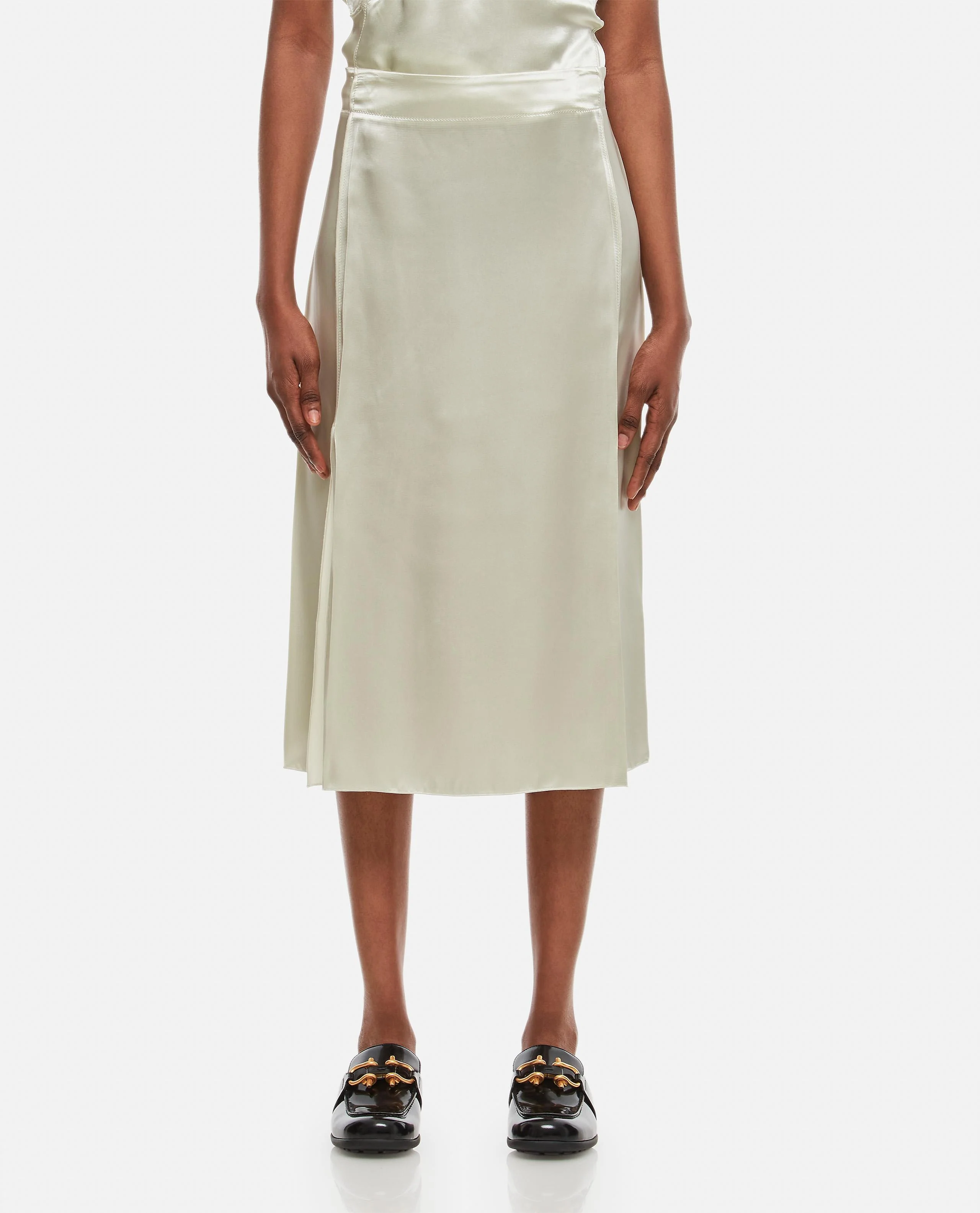 FLUID SATIN MIDI SKIRT