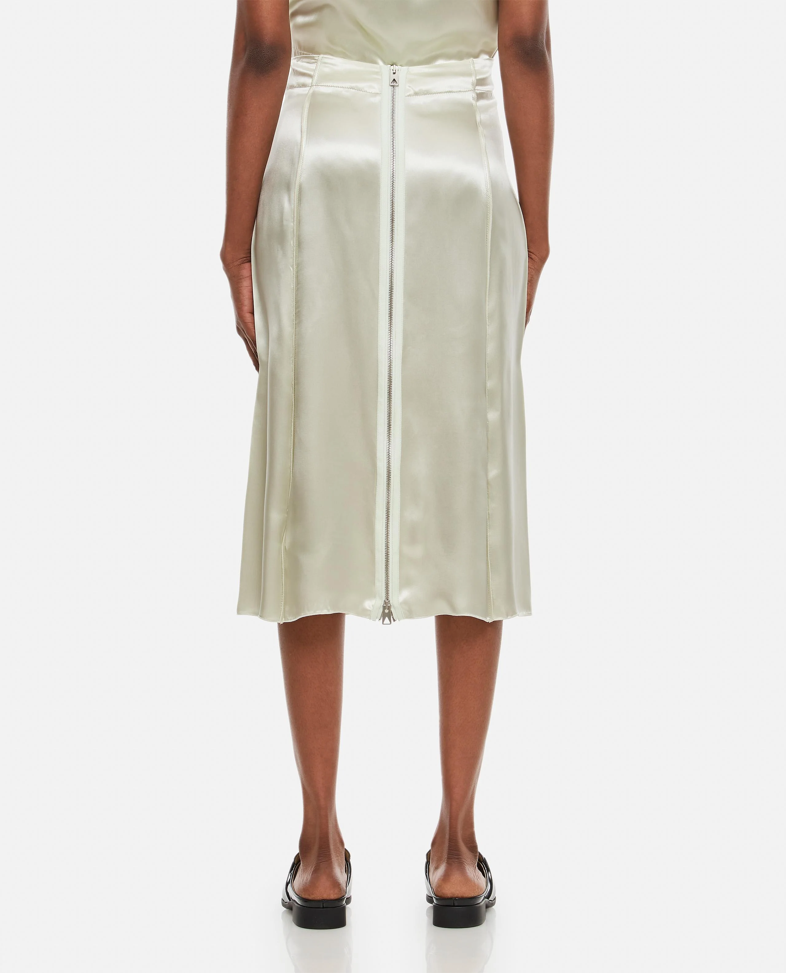 FLUID SATIN MIDI SKIRT - Image 3