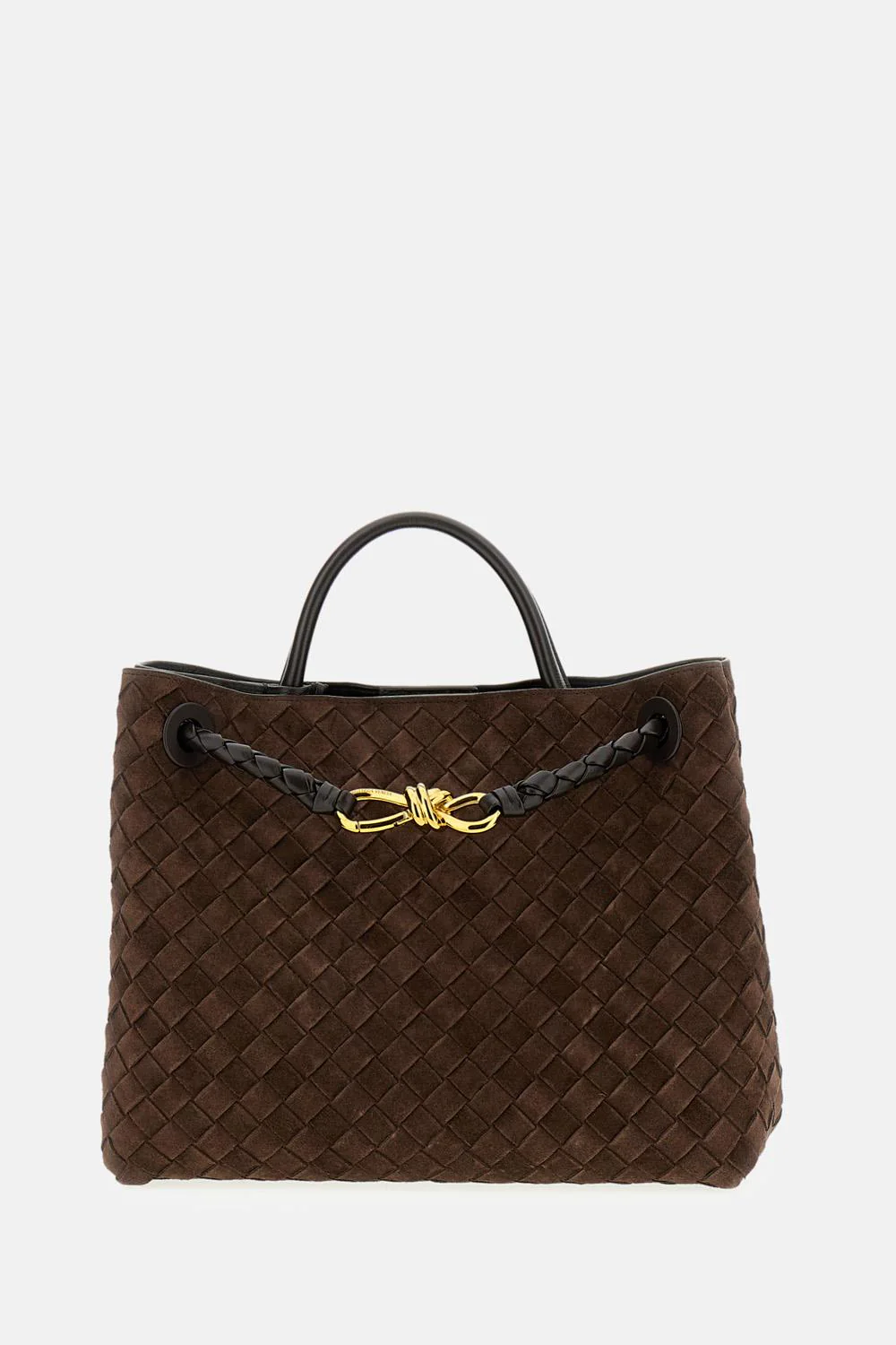 MEDIUM ANDIAMO SUEDE LEATHER HANDBAG