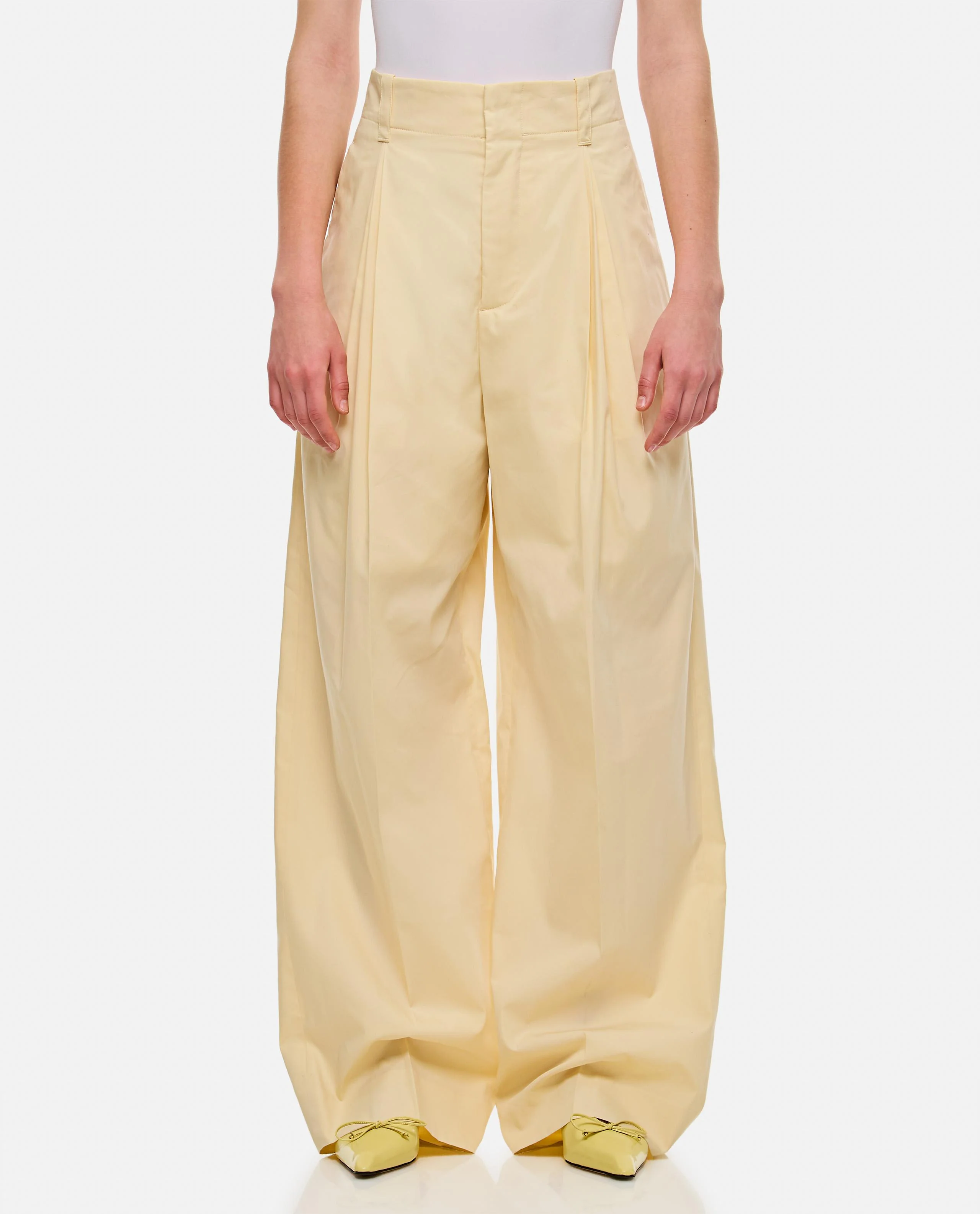 PANTALONE AMPIO IN SETA E COTONE