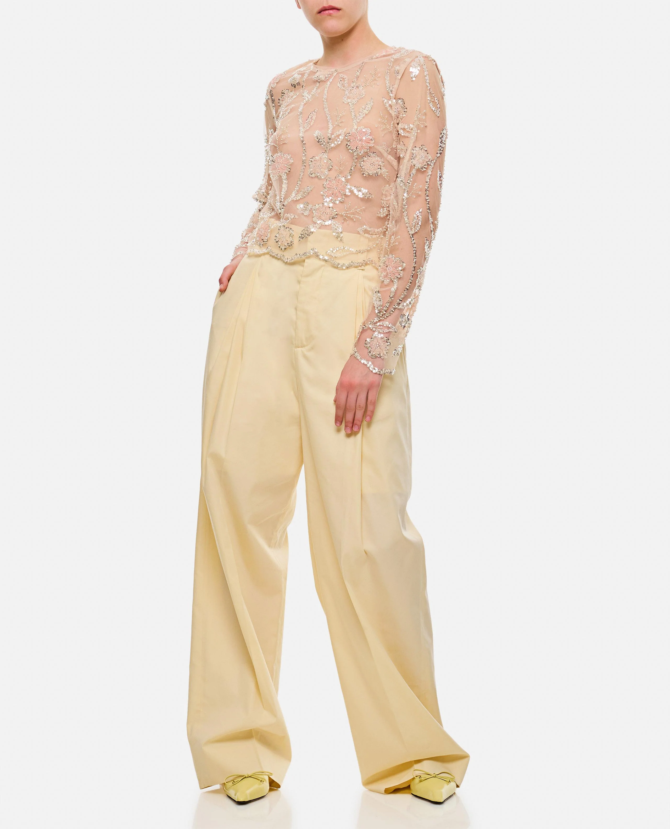 PANTALONE AMPIO IN SETA E COTONE - Image 3