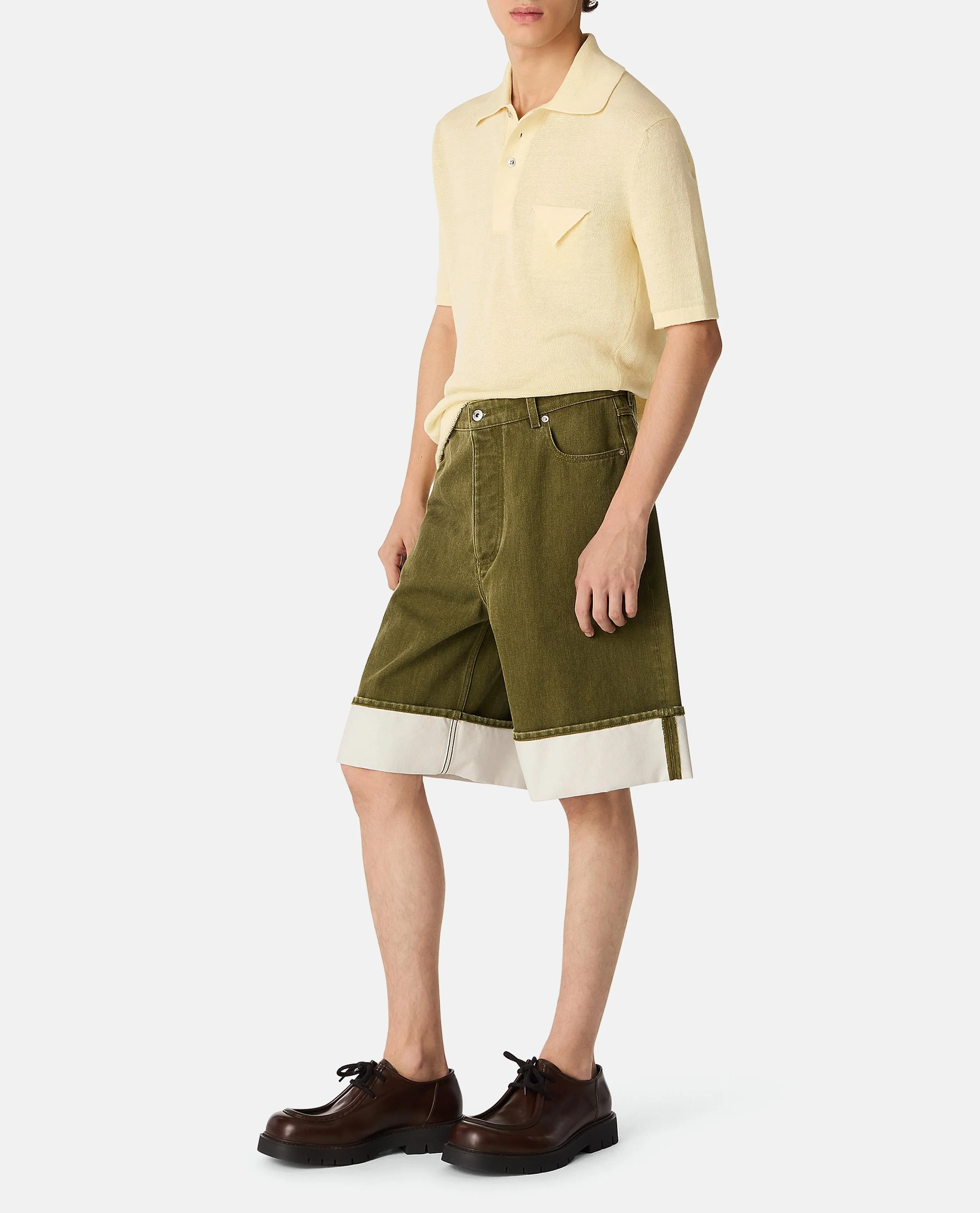 PANTALONI CORTI CON RISVOLTO STONE WASHED - Image 2