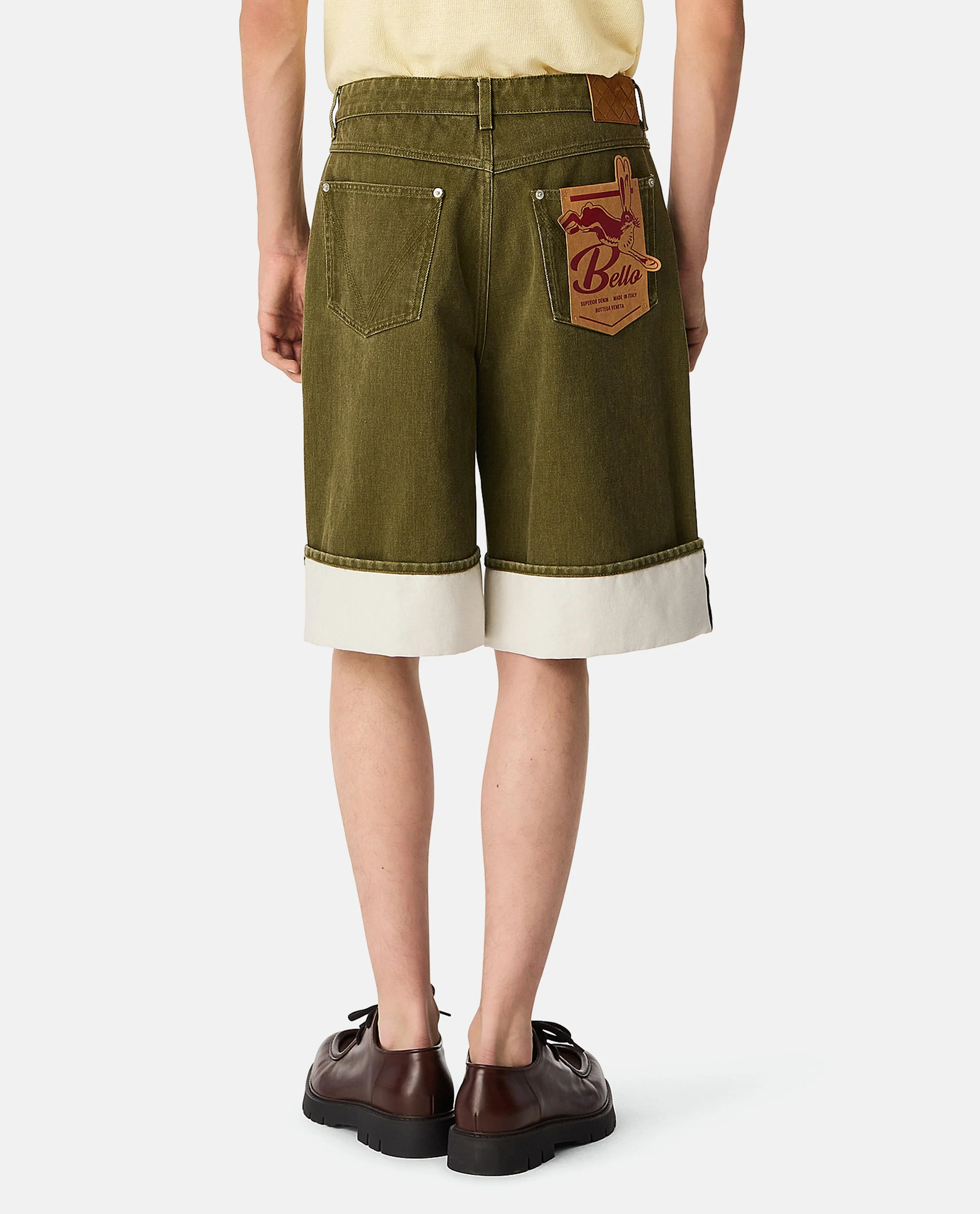 PANTALONI CORTI CON RISVOLTO STONE WASHED - Image 3