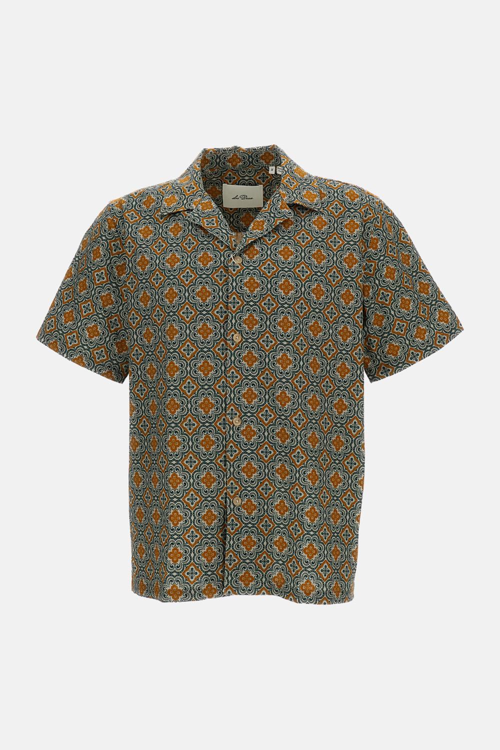 CAMICIA A MANCIHE CORTE MOTIVO ARABESQUE