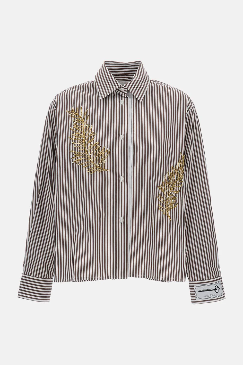 CAMICIA A RIGHE CON APPLICAZIONI