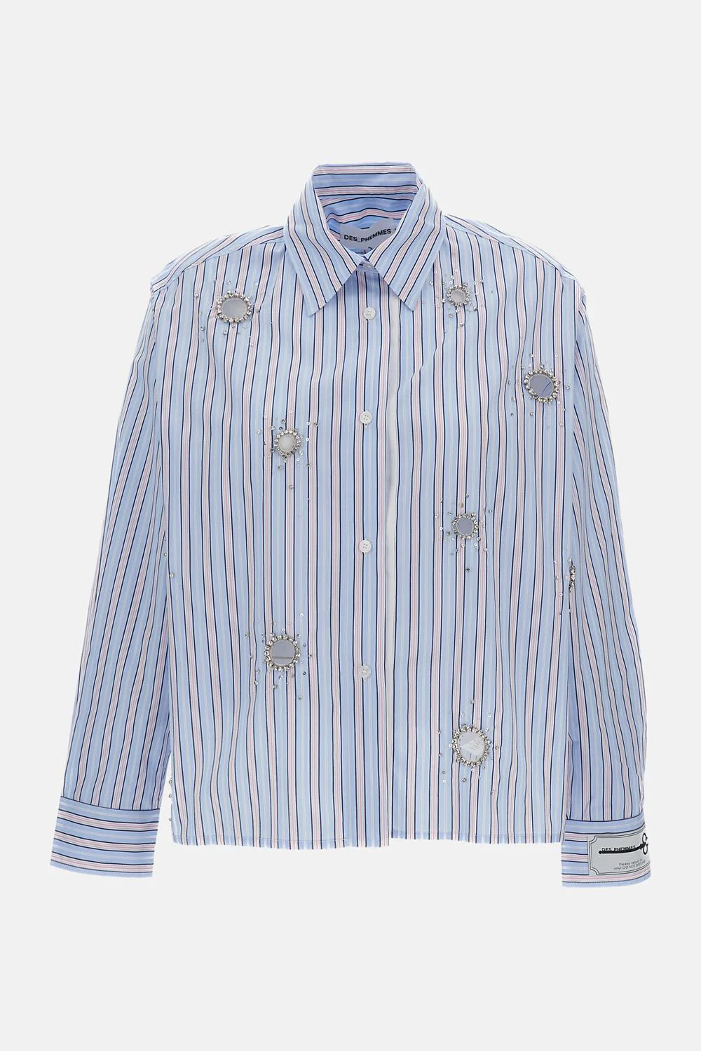 CAMICIA A RIGHE CON APPLICAZIONI