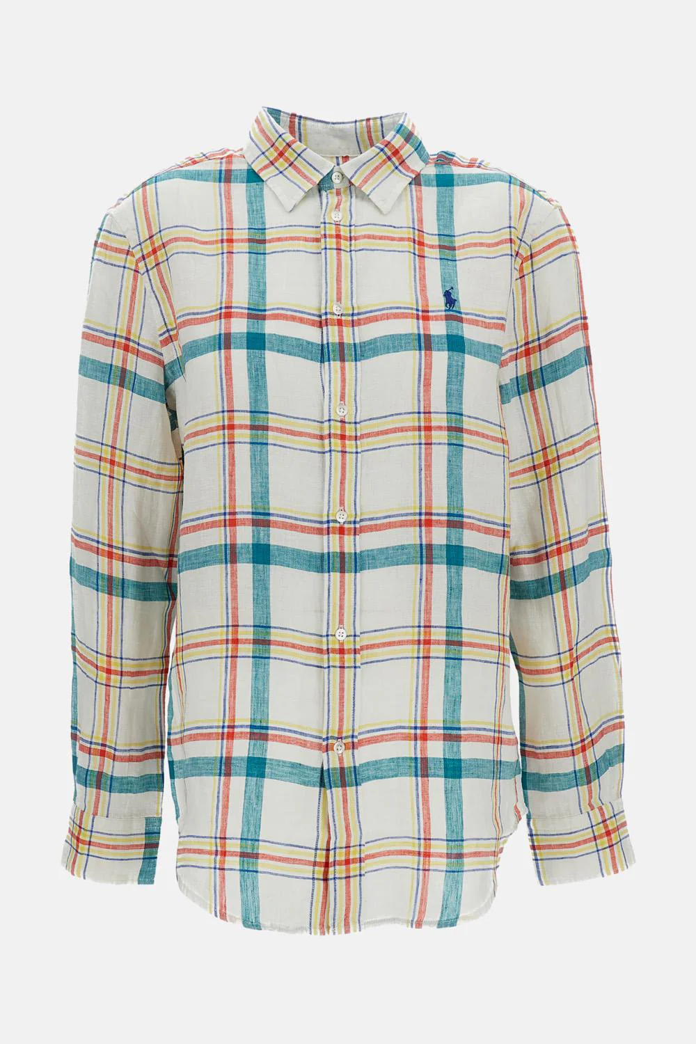 CAMICIA MOTIVO CHECK IN LINO