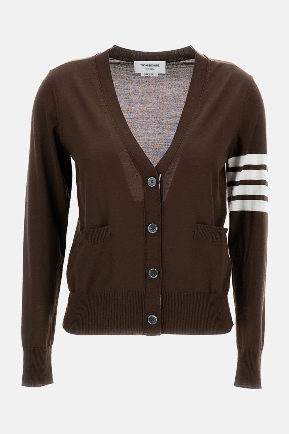CARDIGAN SCOLLO A V IN SOTTILE LANA MERINO