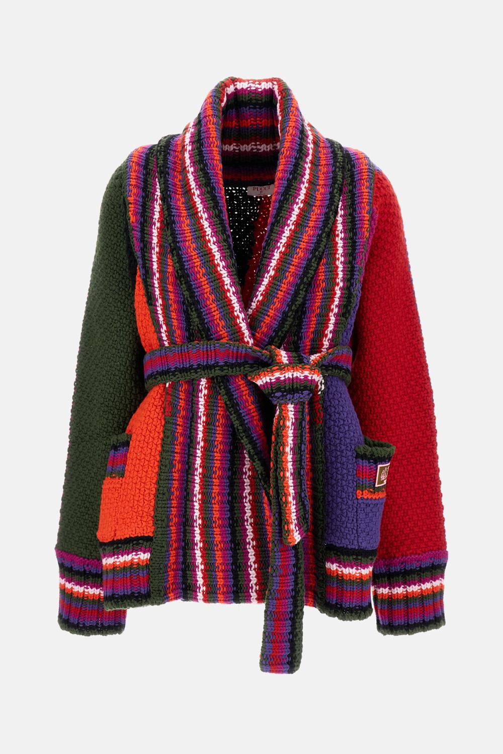 CARDIGAN IN LANA CON CINTURA