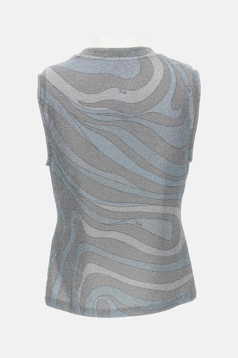 TOP SENZA MANICHE IN JERSEY LAME' - Image 2