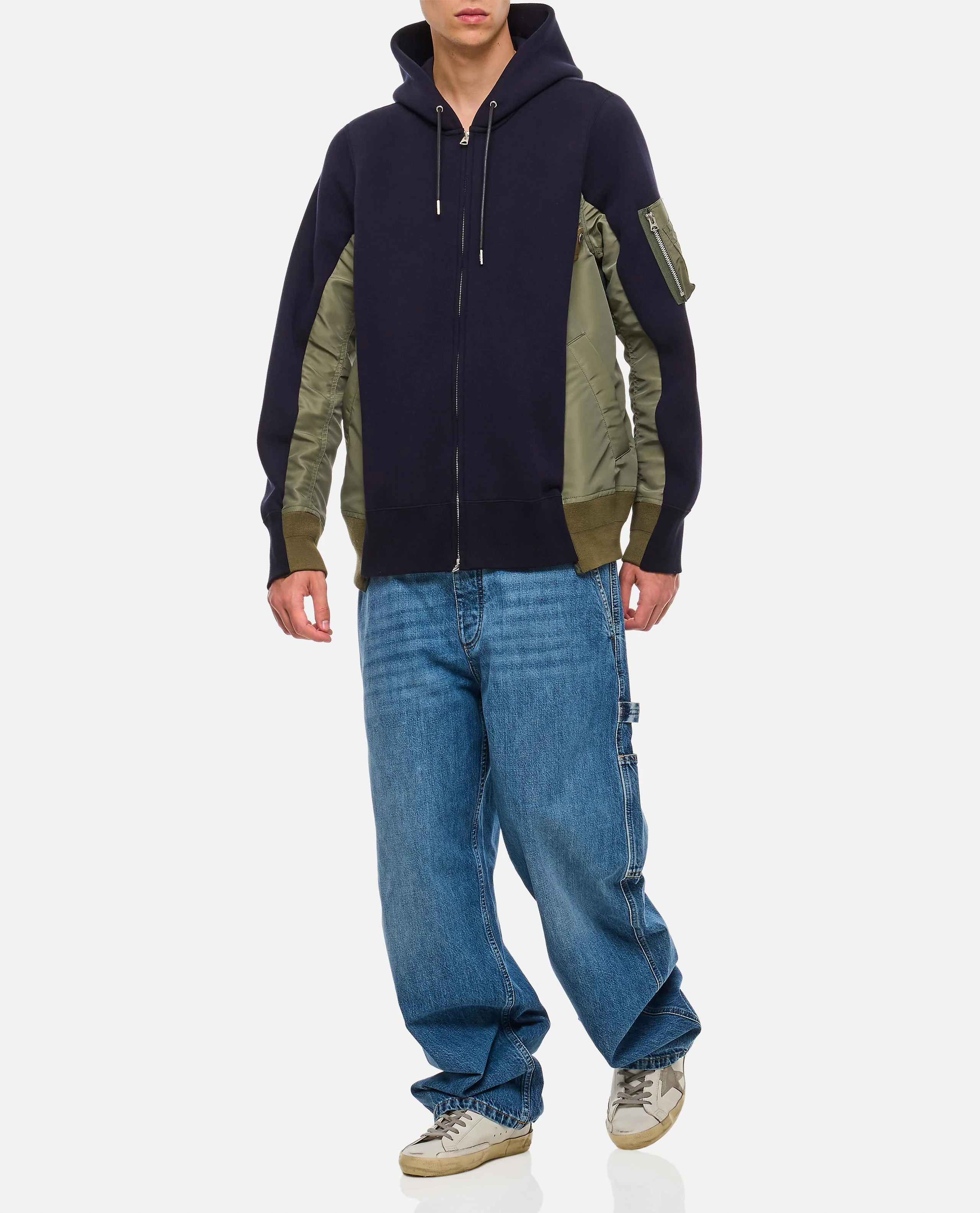FELPA CON CAPPUCCIO IN COTONE E NYLON