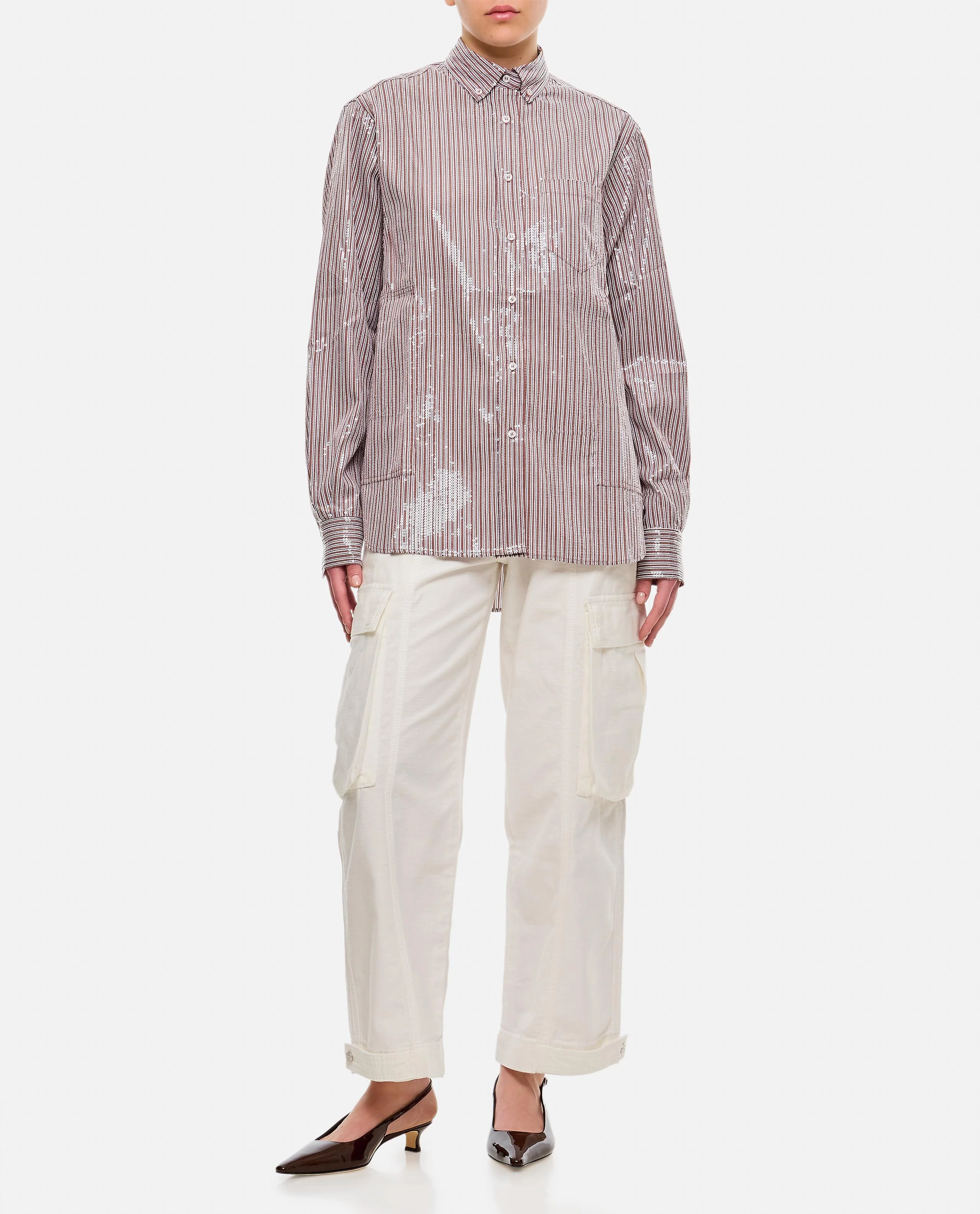 PANTALONI IN DENIM CARGO A GAMBA LARGA - Image 2