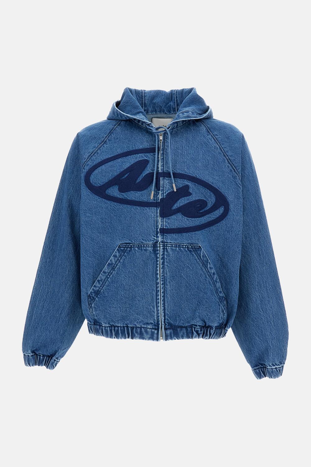 GIACCA LOGO IN DENIM CON CAPPUCCIO