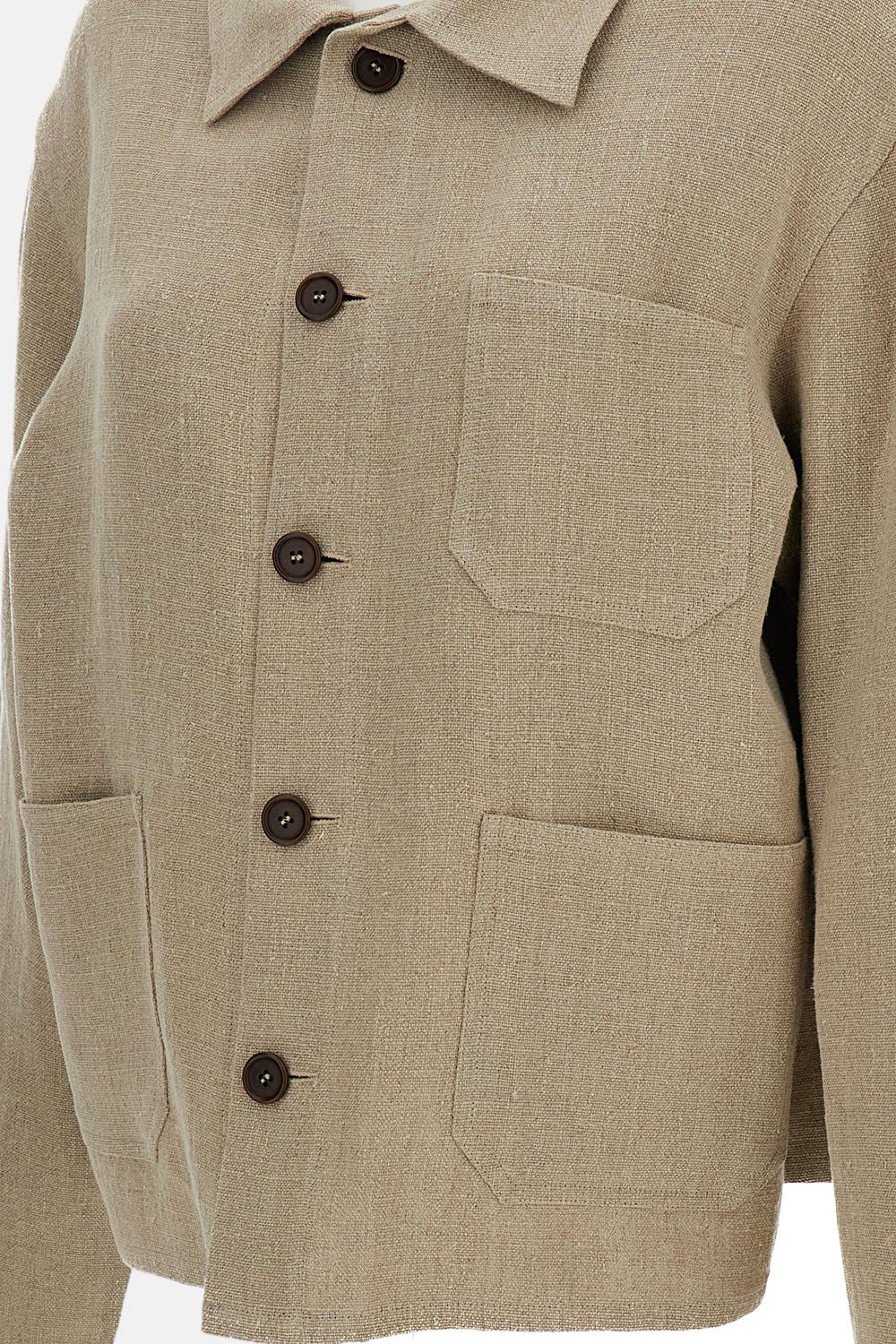 GIACCA WORKWEAR CORTA 'BILL' IN LINO - Image 3