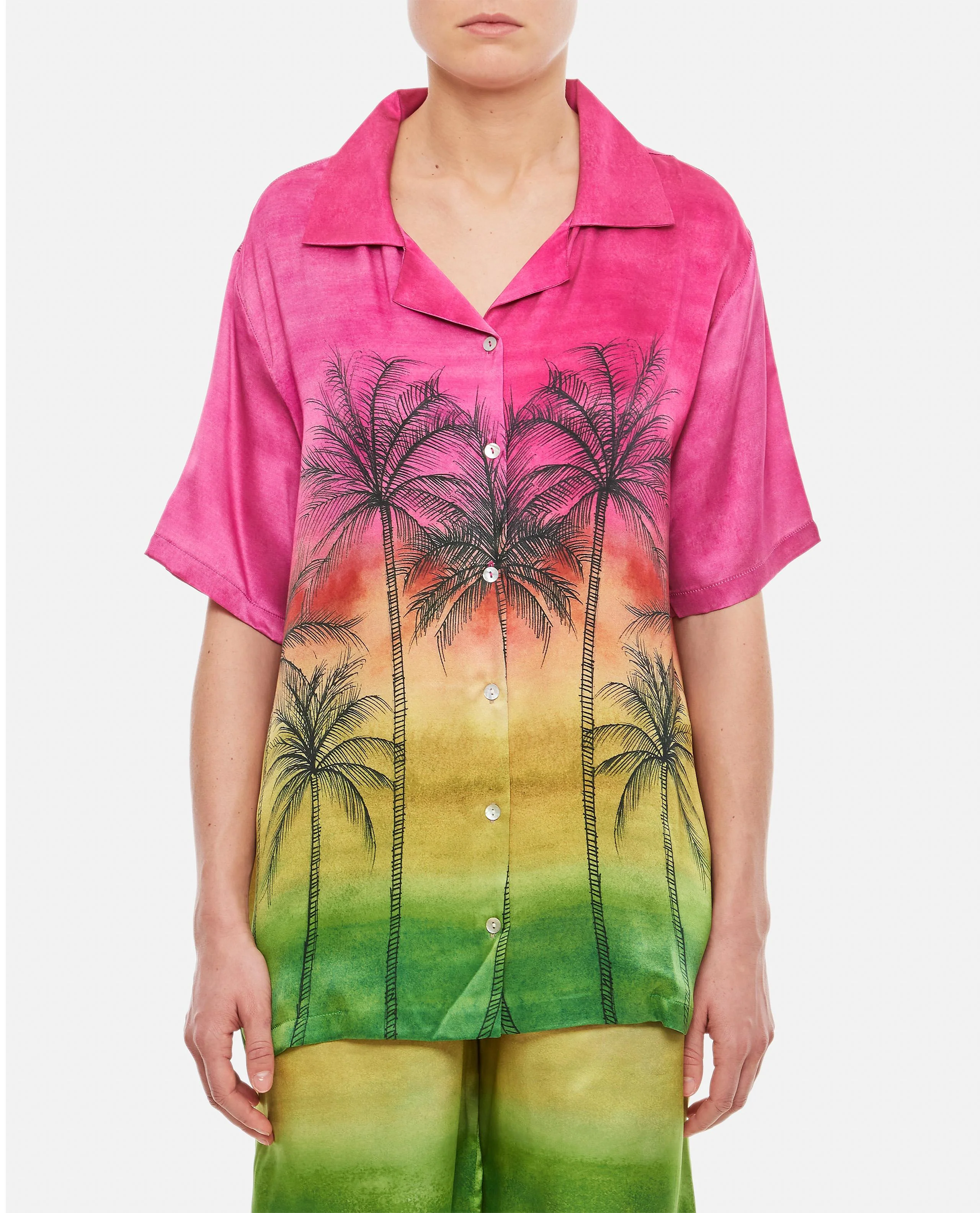 SHORT SLEEVES SILK SHIRT