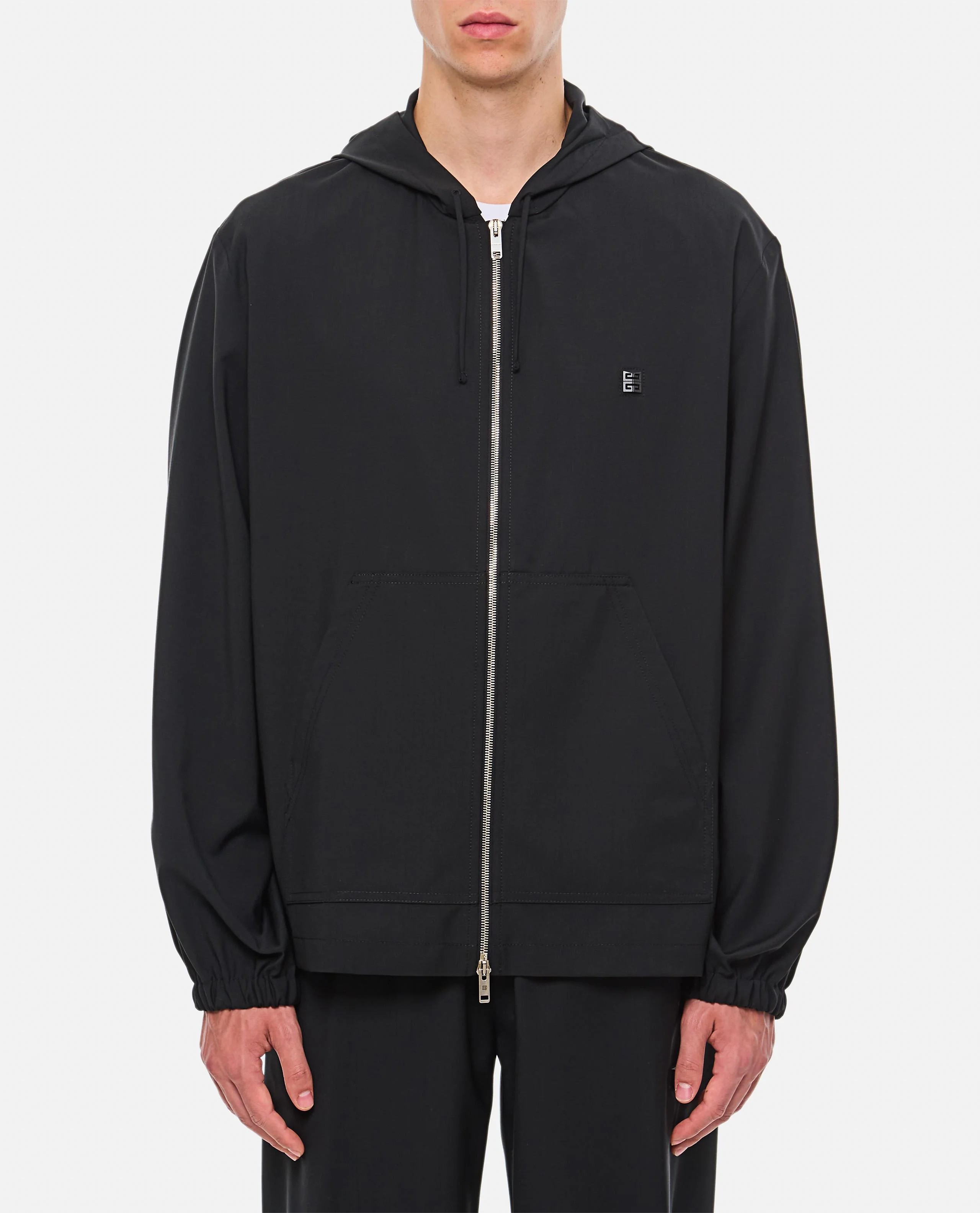 FELPA CON CAPPUCCIO E ZIP IN LANA