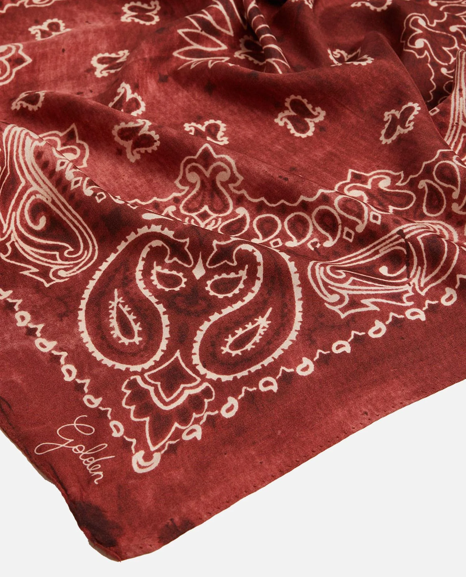 GOLDEN FOULARD PAISLEY PRINT SILK - Image 2