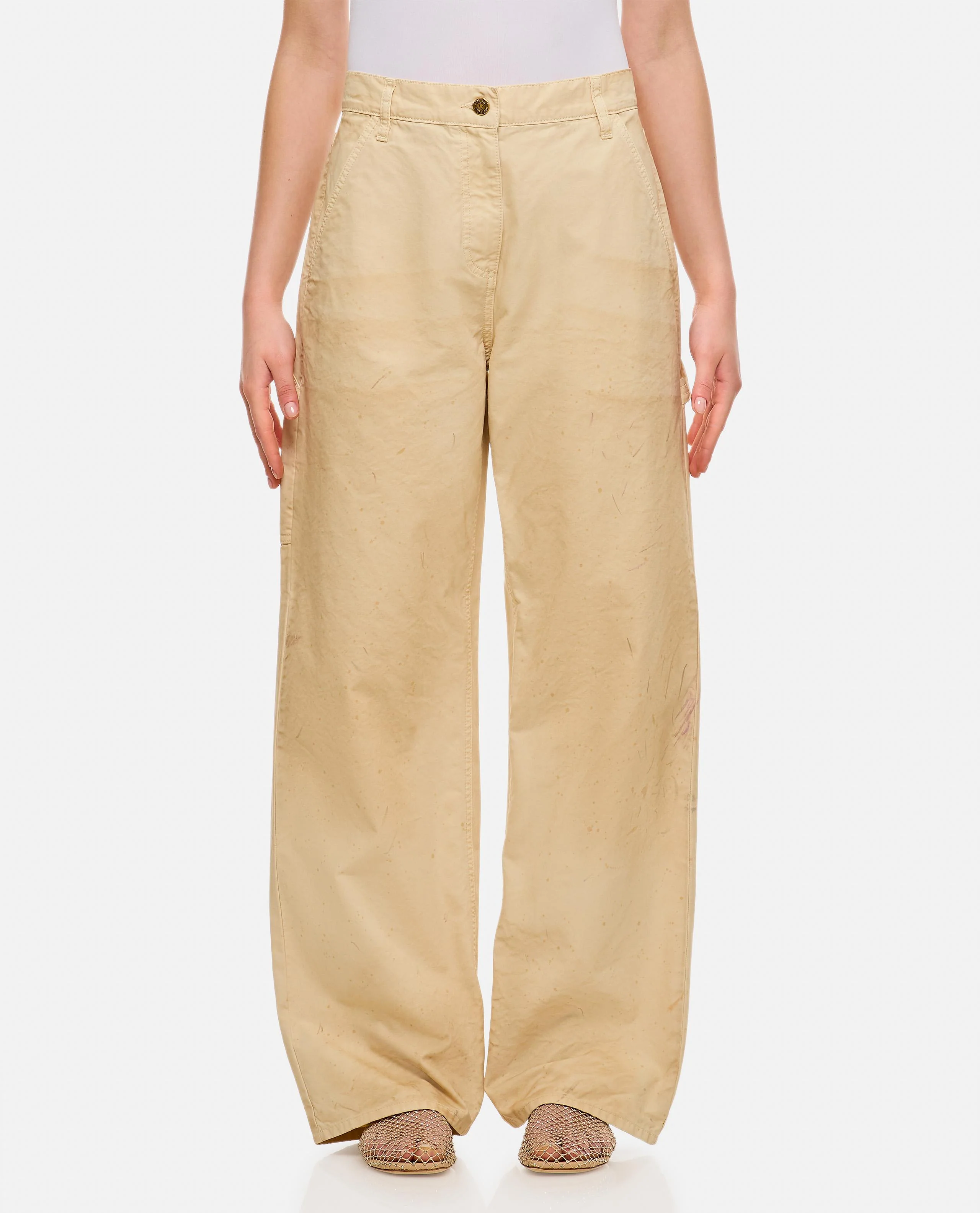 PANTALONI IN COTONE AMPI CON MACCHIE