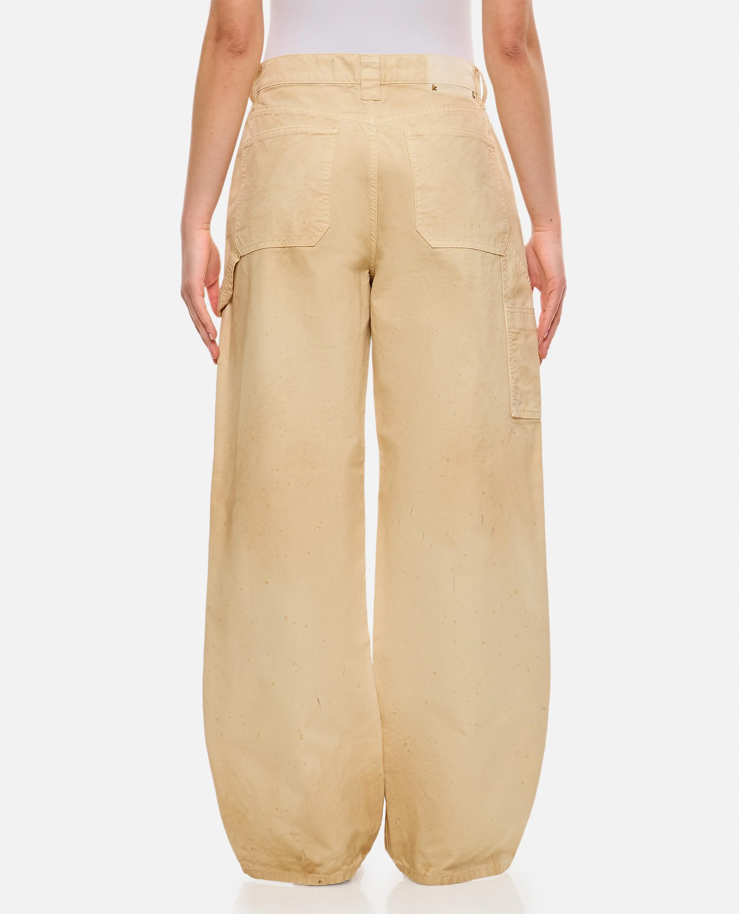 PANTALONI IN COTONE AMPI CON MACCHIE - Image 3