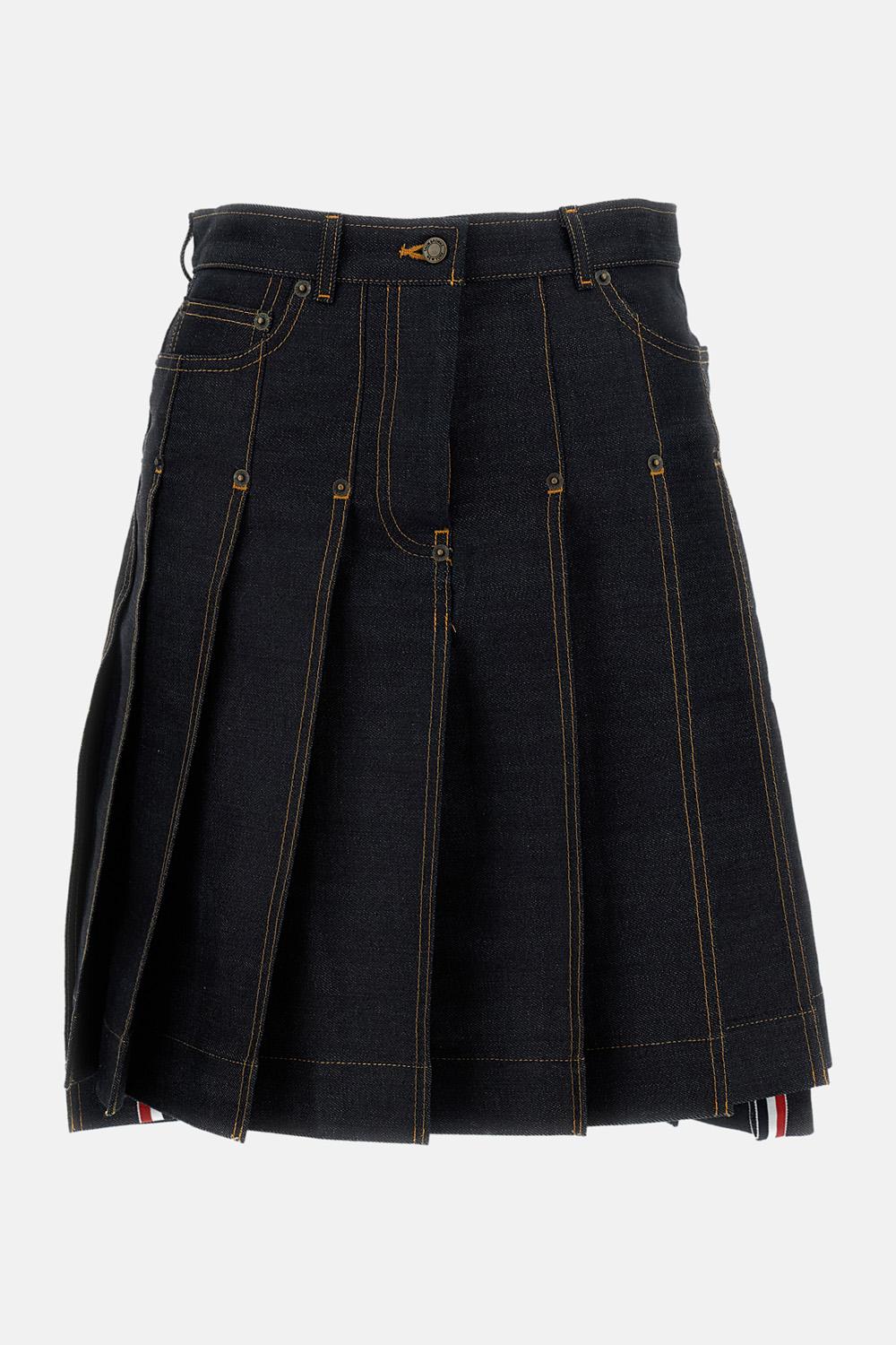 GONNA A PIEGHE IN DENIM GIAPPONESE