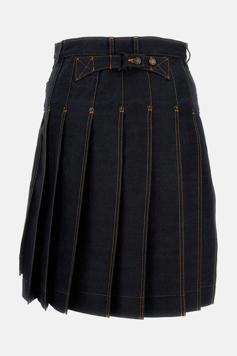 GONNA A PIEGHE IN DENIM GIAPPONESE - Image 2