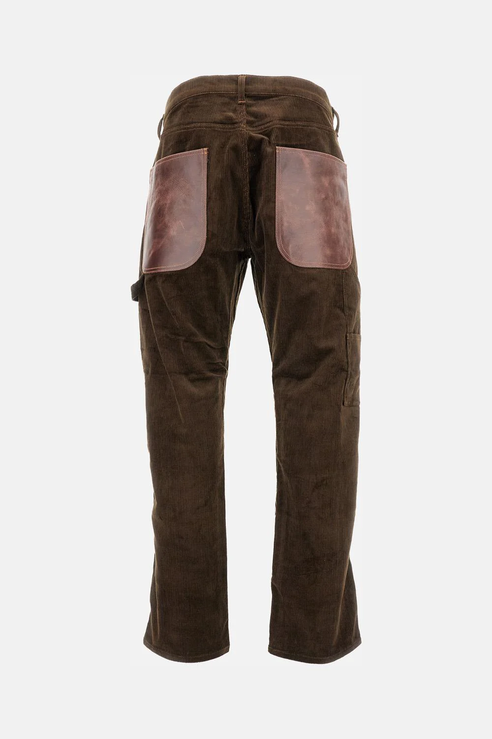 PANTALONE IN VELLUTO DI COTONE CON INSERTI IN PELLE - Image 2