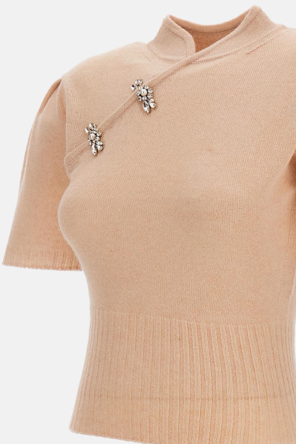 MAGLIA IN CASHMERE A MANICHE CORTE - Image 3