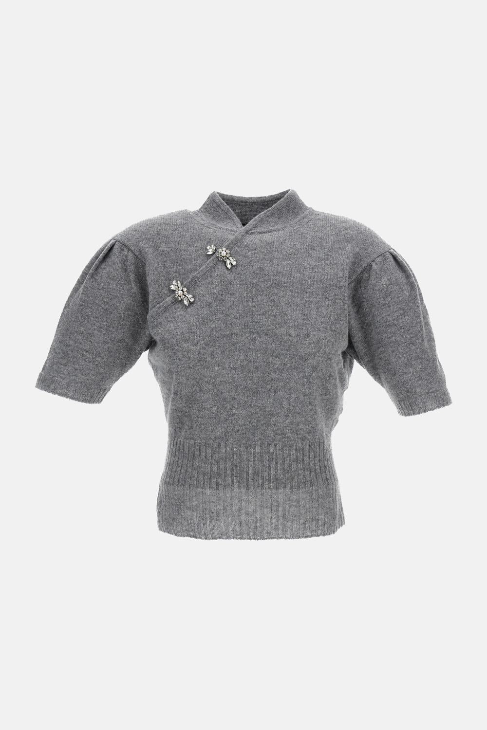 MAGLIA IN CASHMERE A MANICHE CORTE