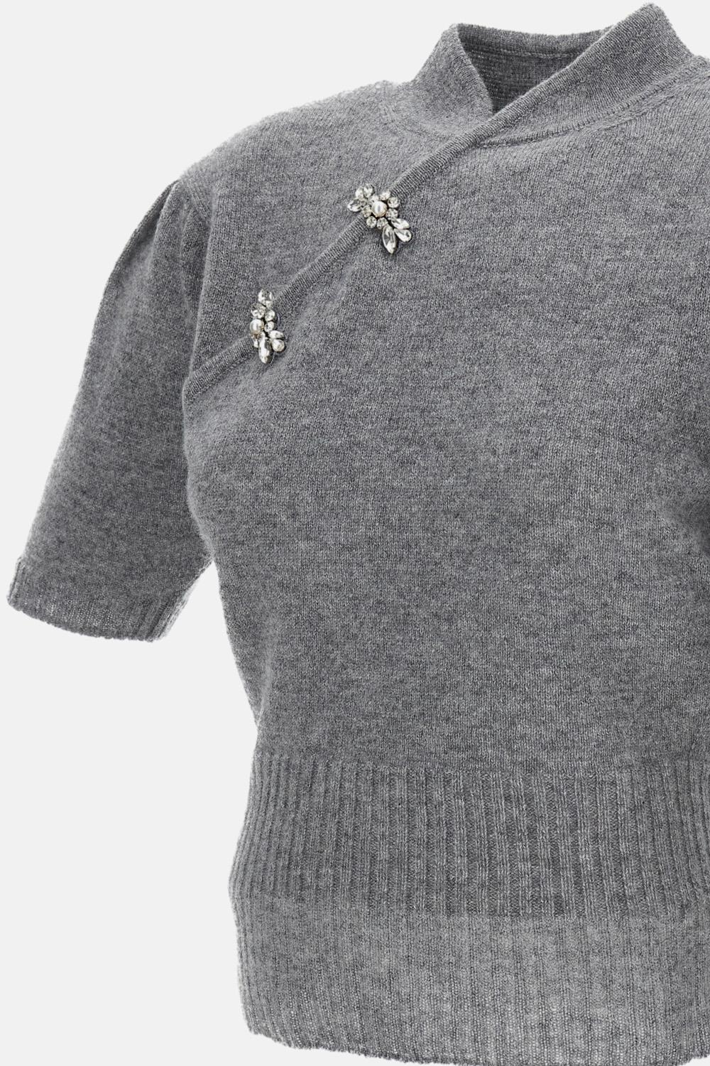 MAGLIA IN CASHMERE A MANICHE CORTE - Image 3