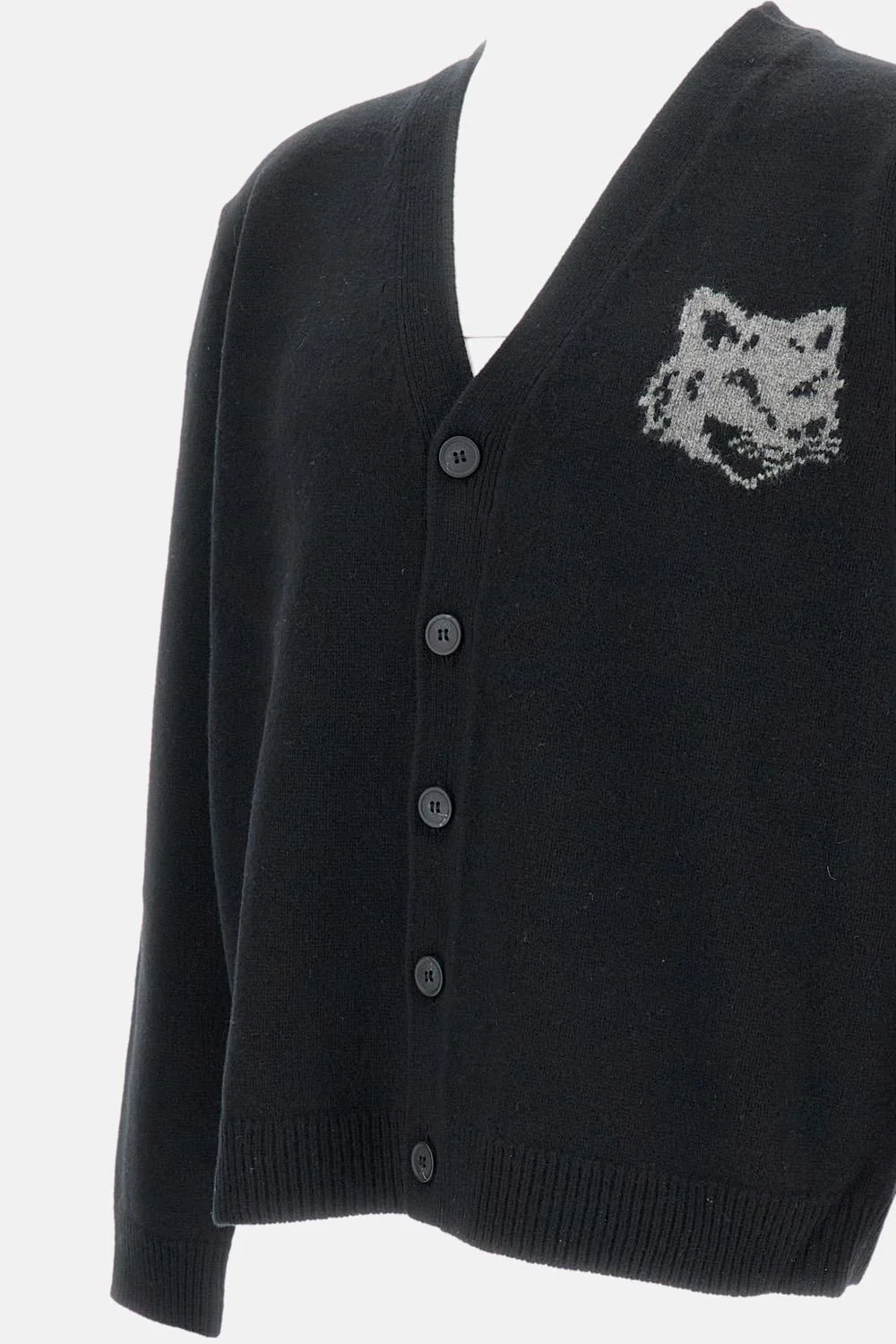 CARDIGAN CON BOTTONI E MOTIVO TESTA DI VOLPE - Image 3