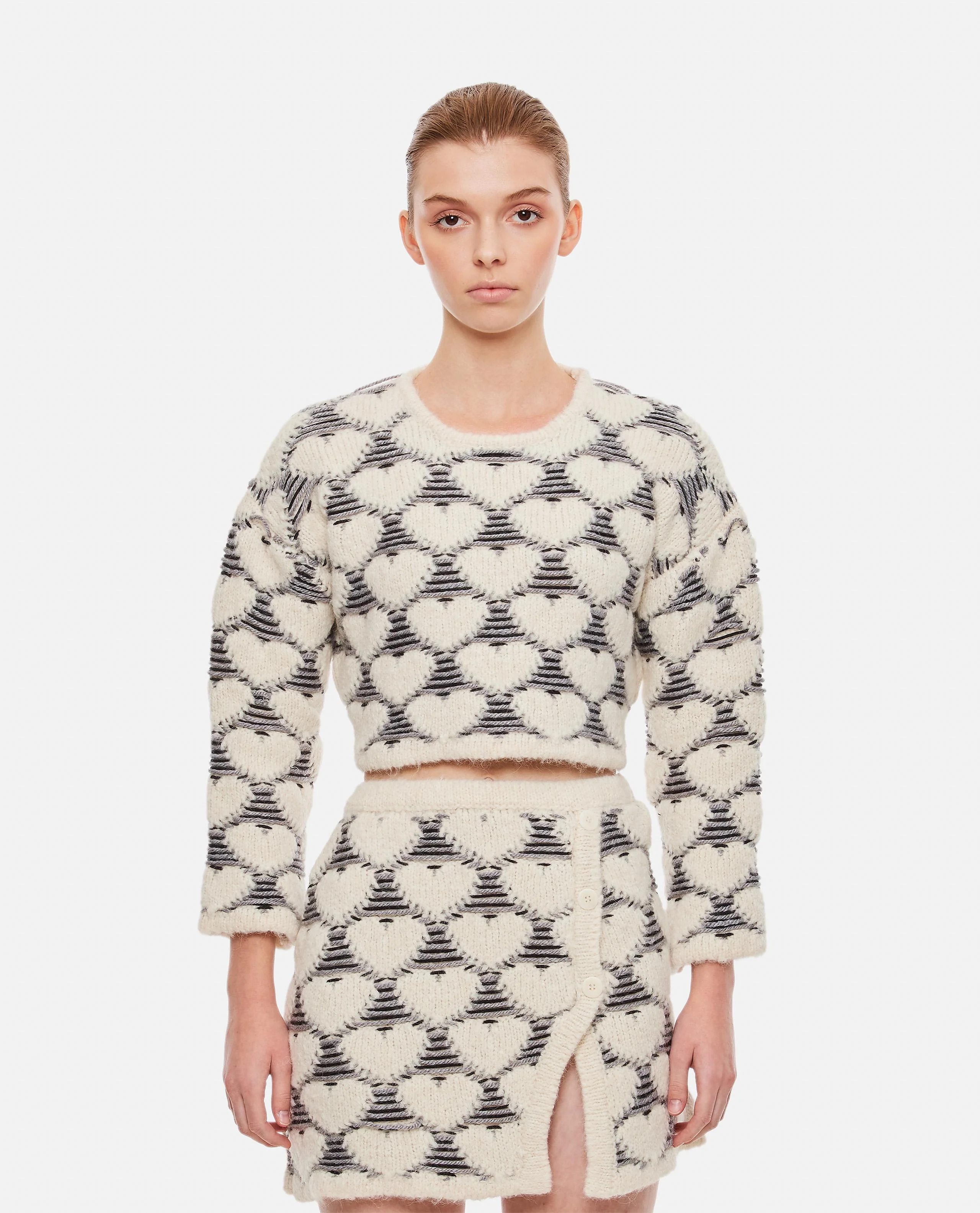 MAGLIA CROPPED MOTIVO CUORI