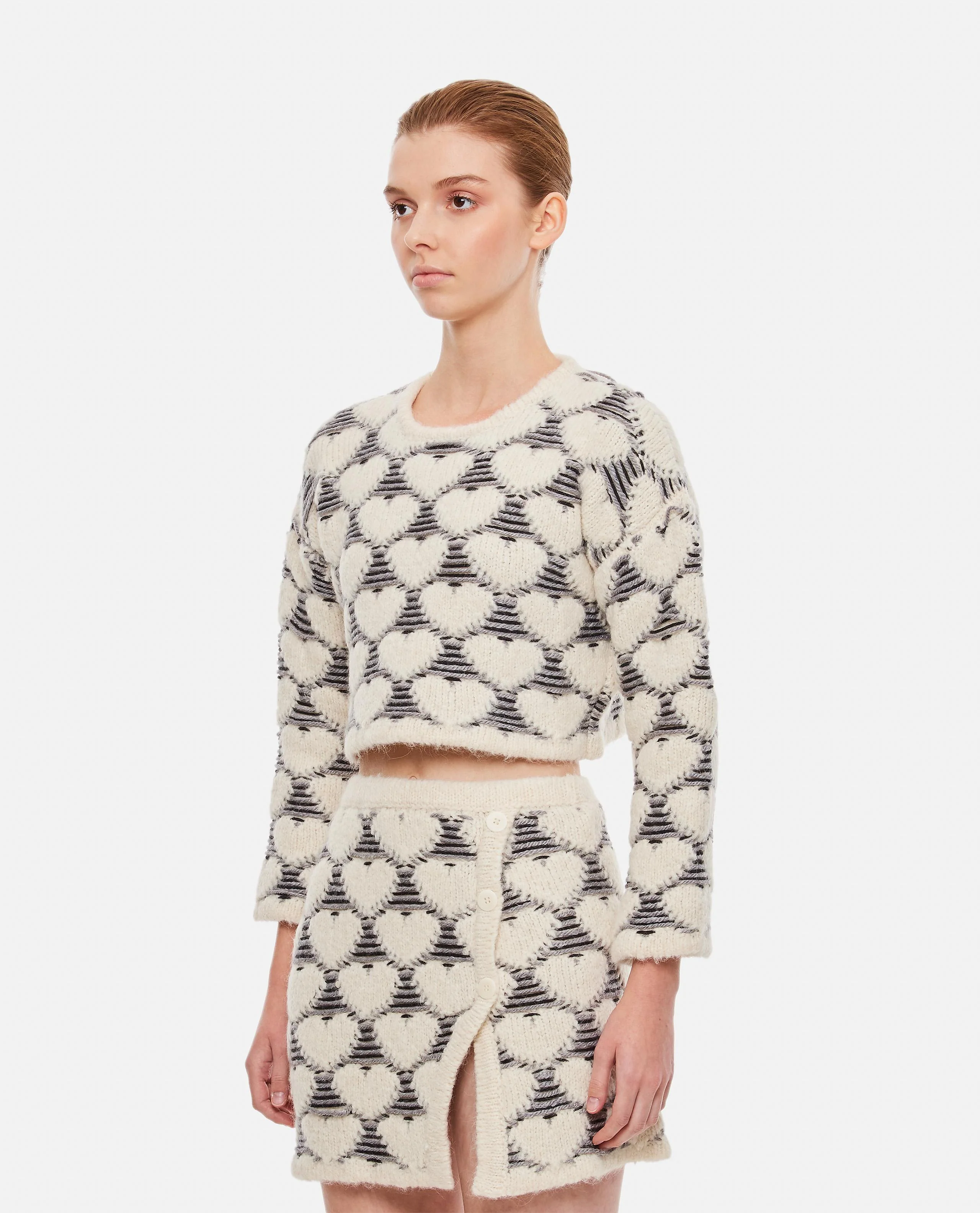 MAGLIA CROPPED MOTIVO CUORI - Image 2