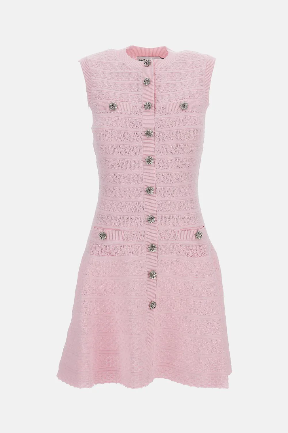 MINI ABITO IN MAGLIA ROSA POINTELLE DIAMANTE
