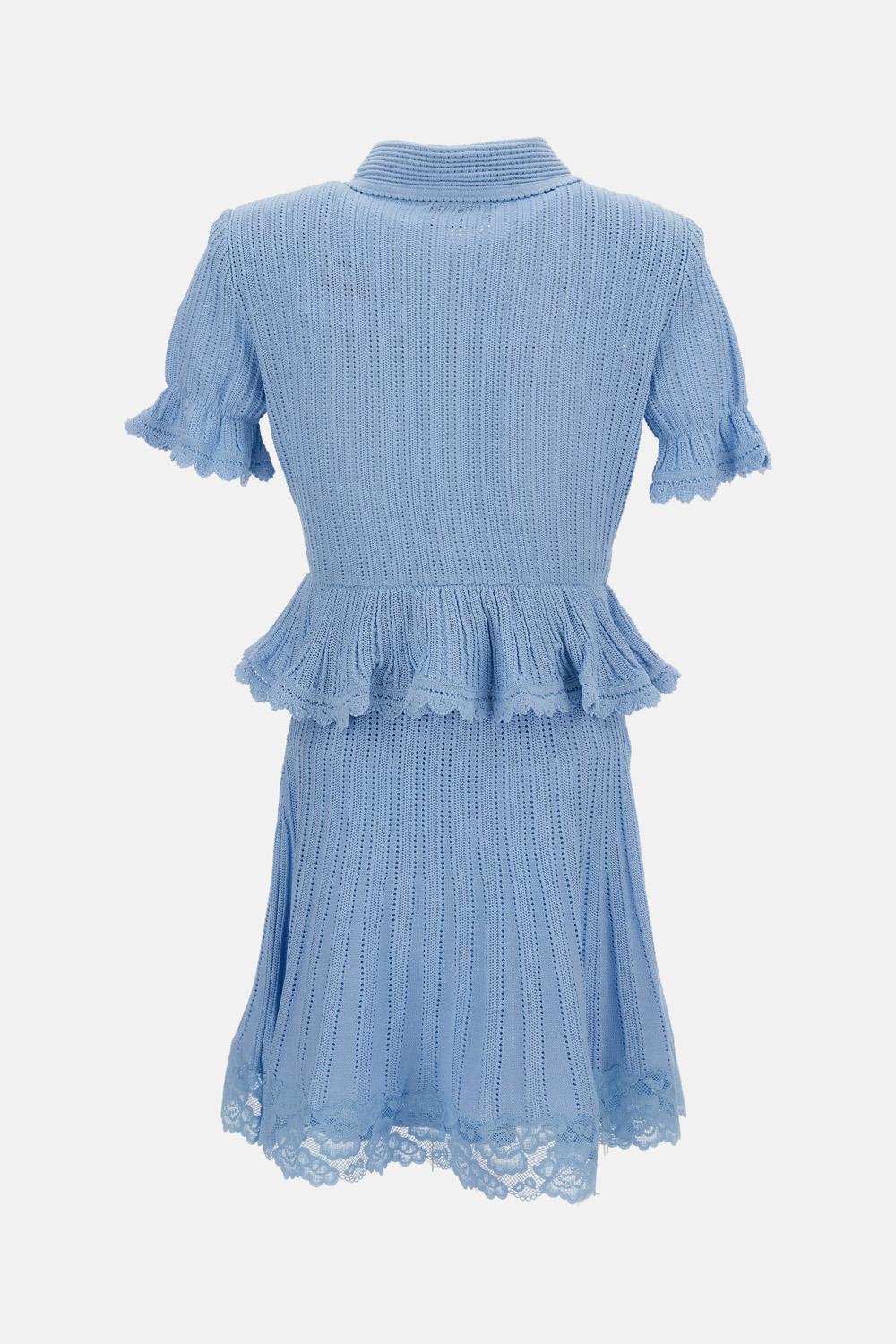 MINI ABITO PEPLUM IN MAGLIA POINTELLE - Image 2