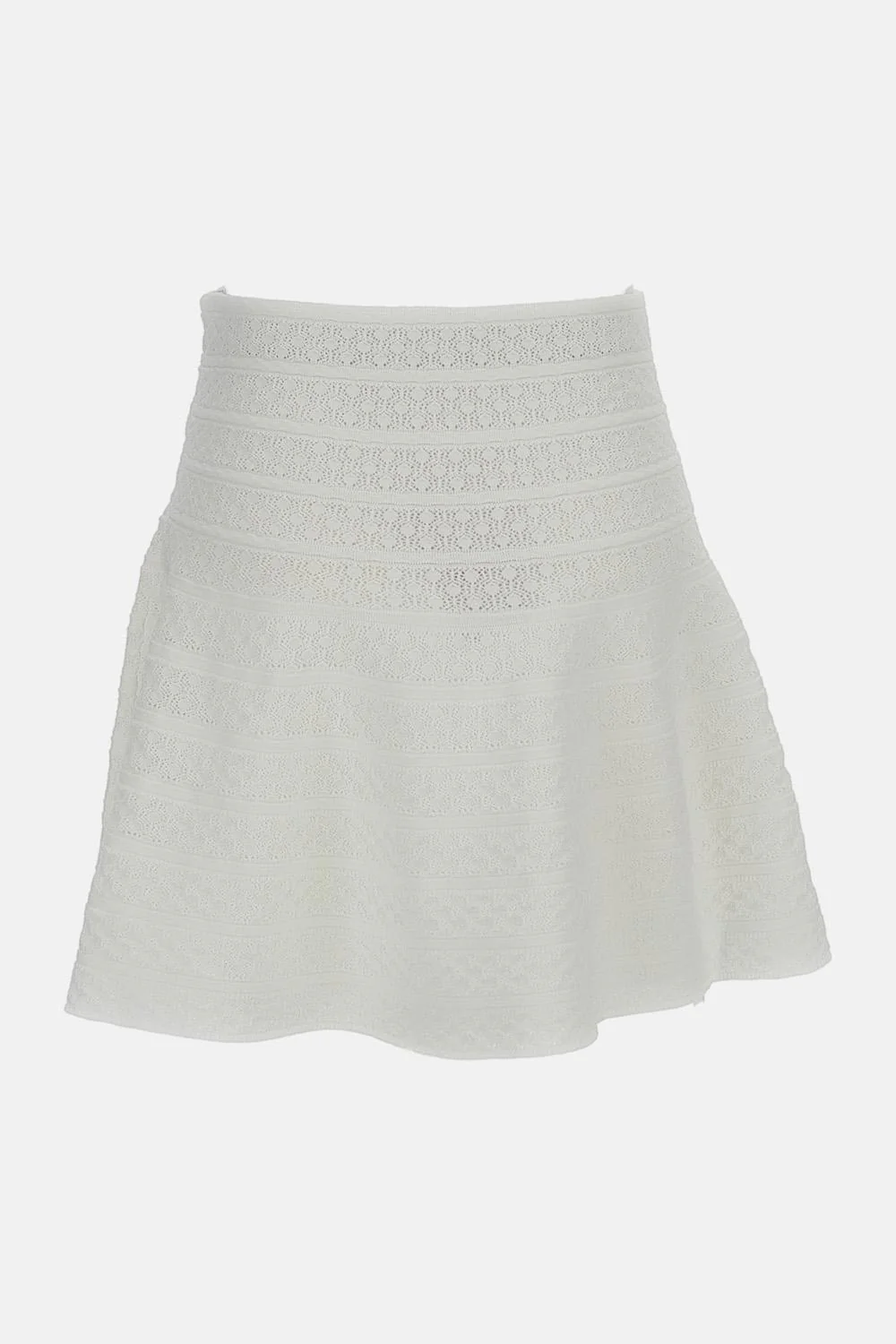 MINI GONNA IN MAGLIA POINTELLE BIANCA - Image 2