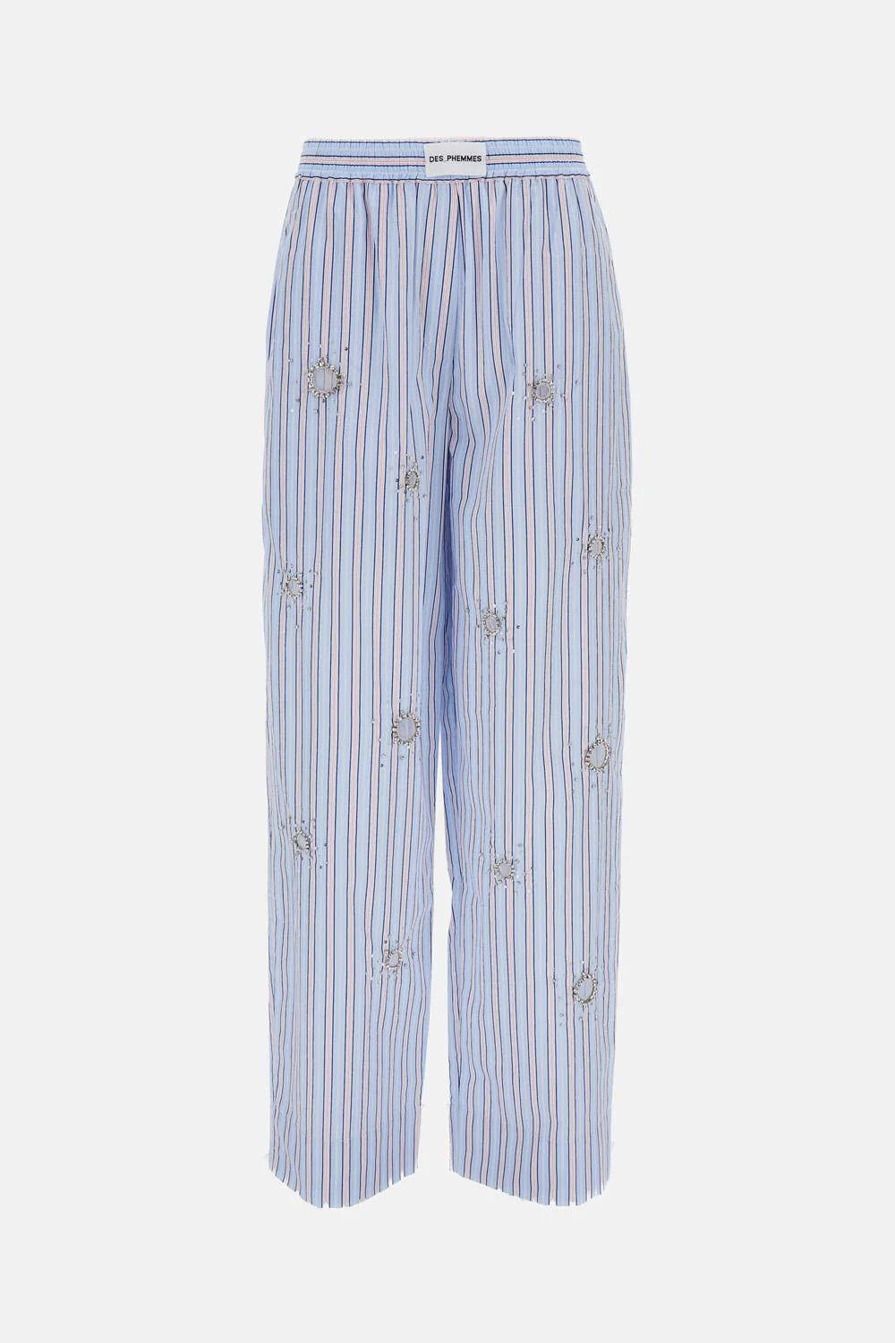 PANTALONI A RIGHE CON DECORAZIONI