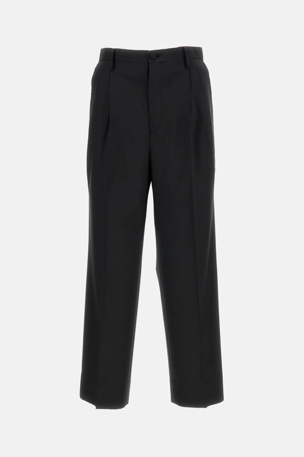 PANTALONI IN POPELINE DI LANA