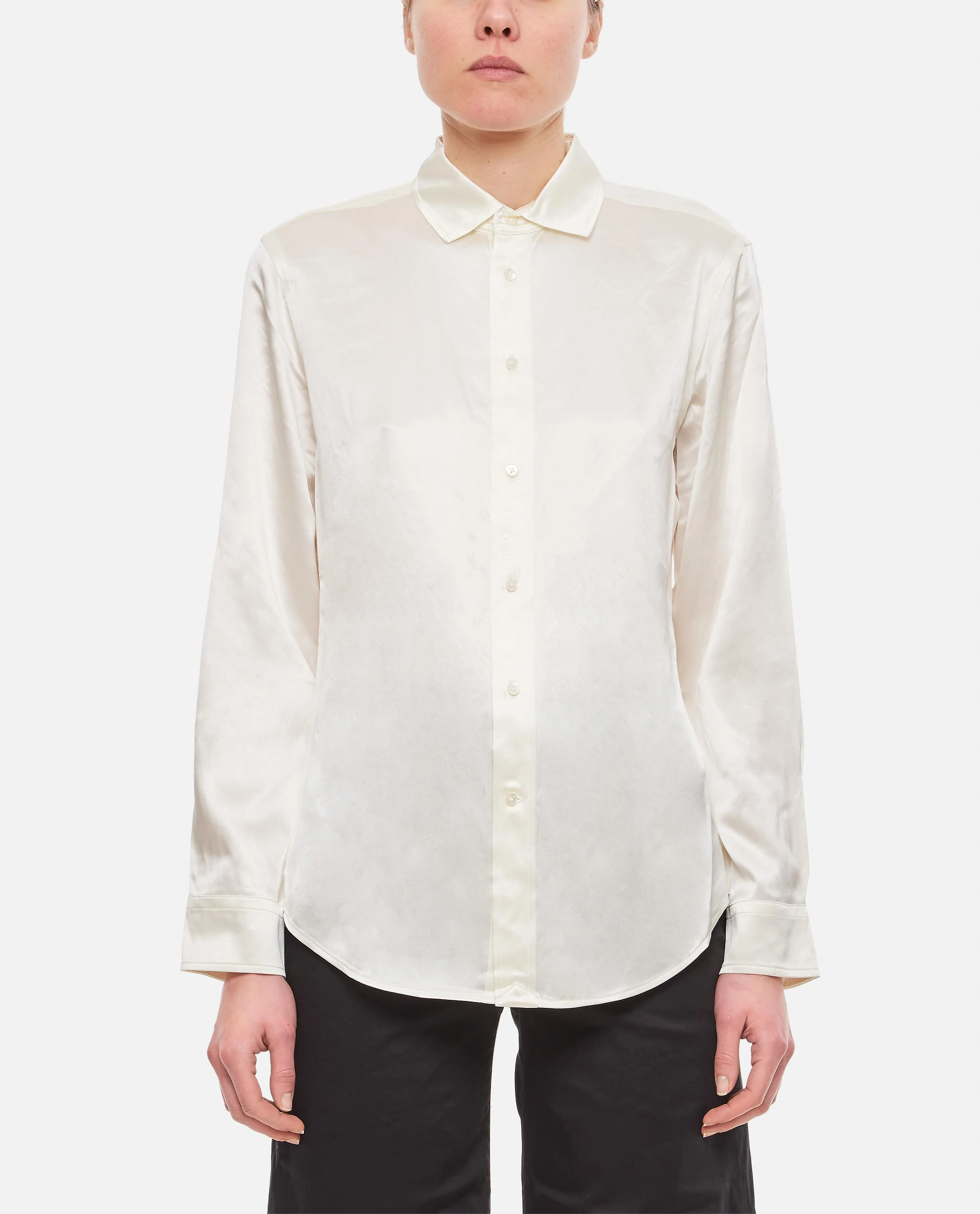 CAMICIA DI SETA A MANICHE LUNGHE CON BOTTONI