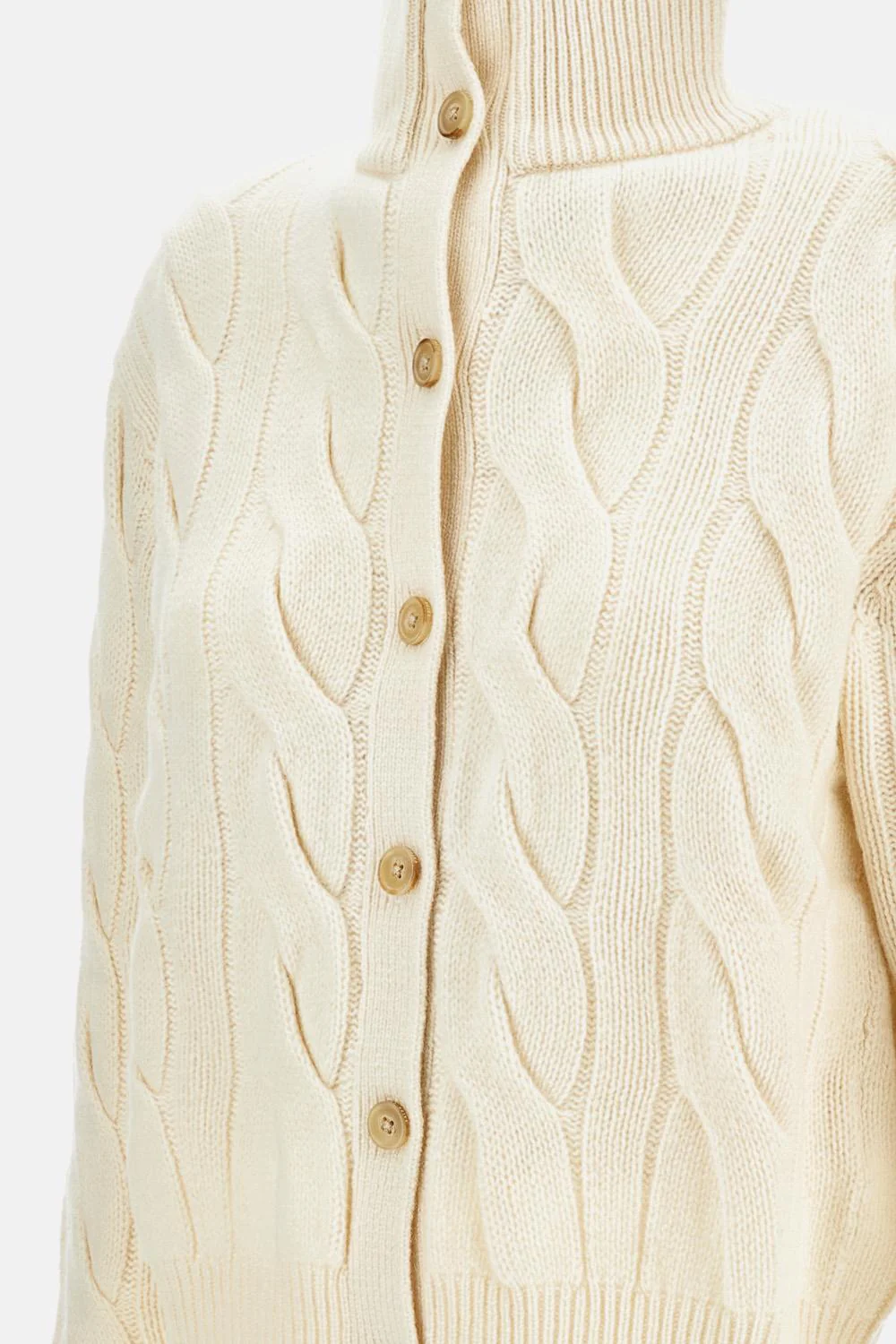 CARDIGAN IN LANA E CASHMERE A TRECCIA - Image 3